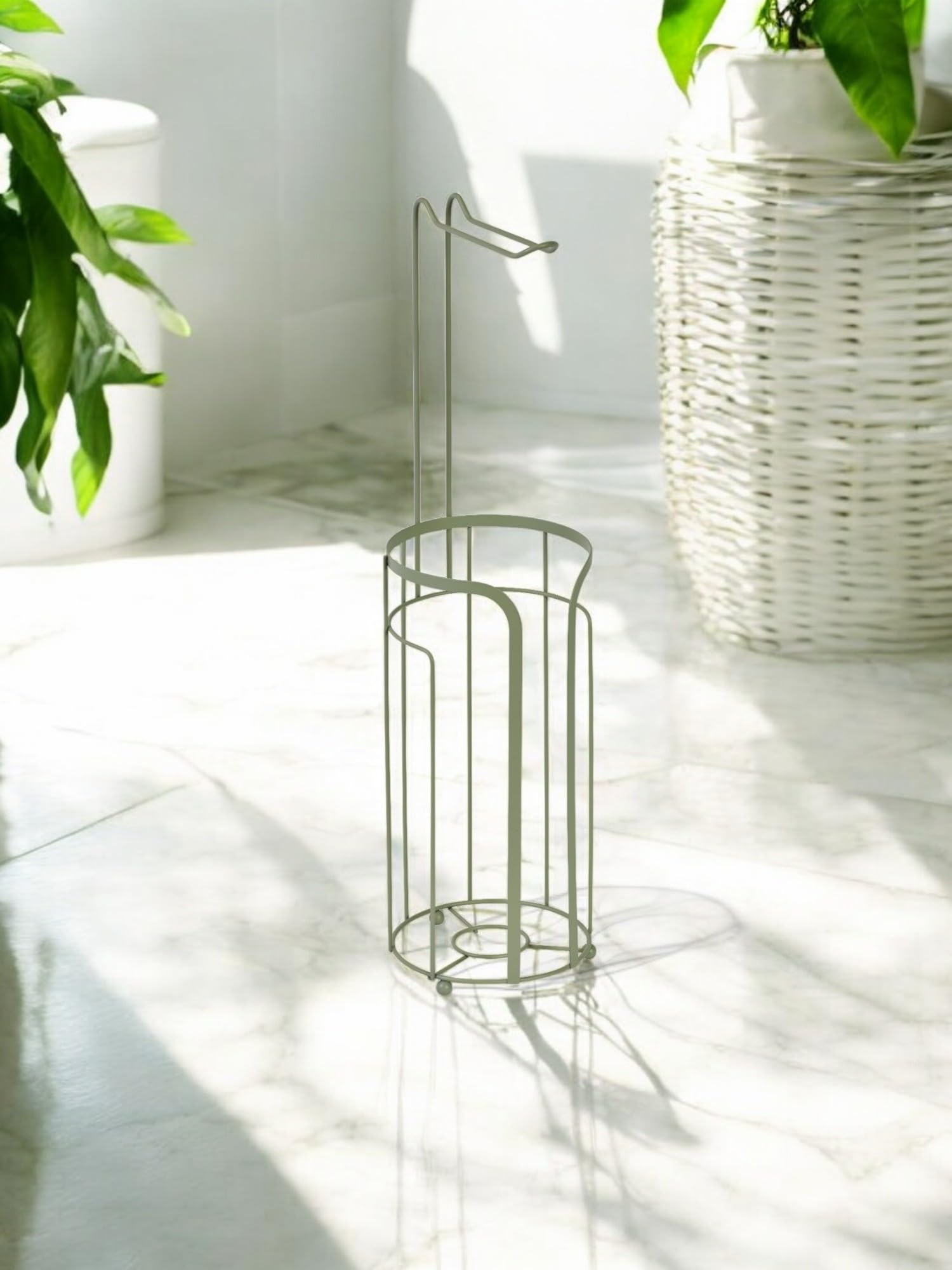Showerdrape Sage Green Dante Toilet Roll & Spare Combo