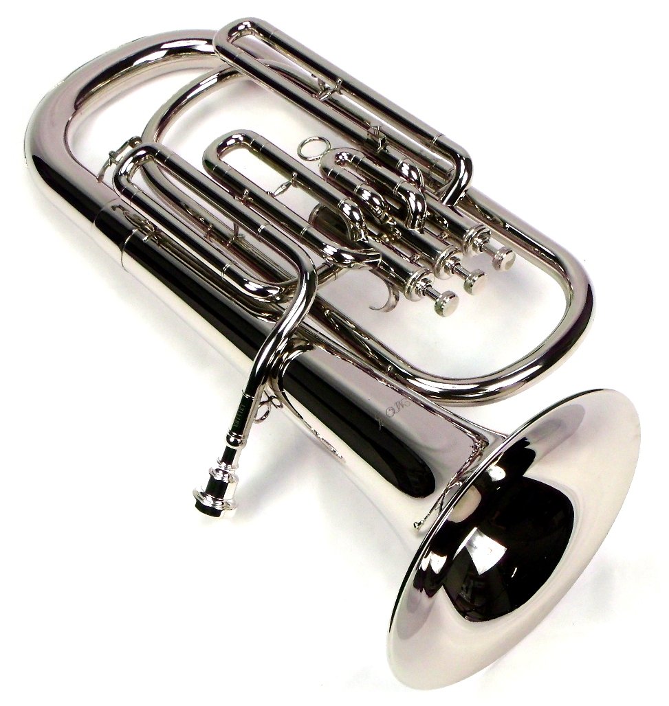 Advanced Monel Pistons Bb Baritone Horn w/Case and Mouthpiece-Nickel Plated Finish - Image 3