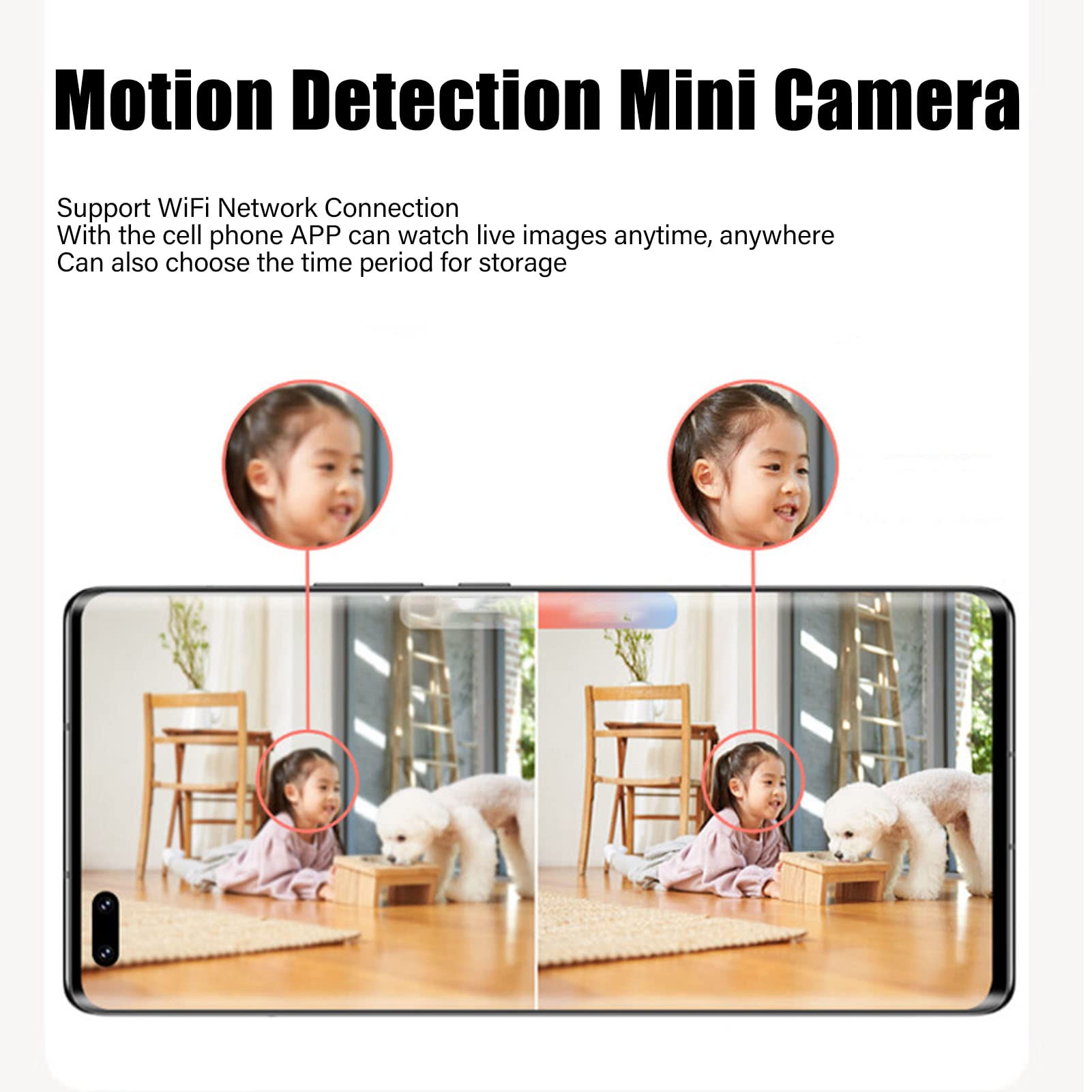 Mini telecamera wireless 1080p visione notturna rilevamento movimento registrazione in loop telecamera WiFi per interni ed esterni