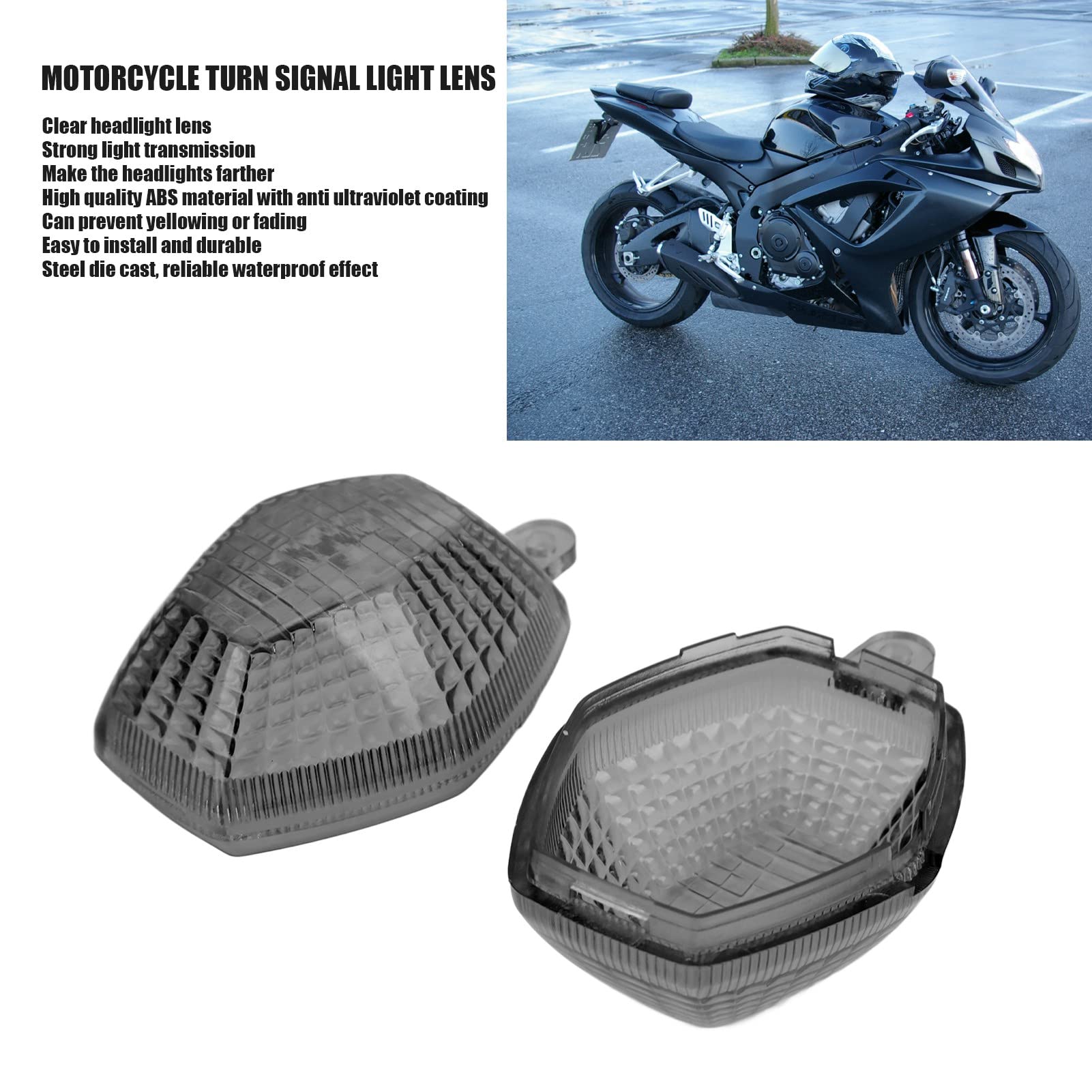 Señal de de Motocicleta, Cubierta de Lámpara Indicadora de Lente de Luz de Señal para GSX 650F 2008-2011 Negro 2008-2011 para SV 650 N S 2003-2016 DL V-Strom 2004-2011 (Negro)