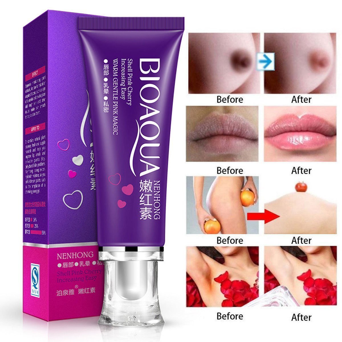BIOAQUA Face Body Cream Skin Flowers Pink Cherries Private Part Intimate