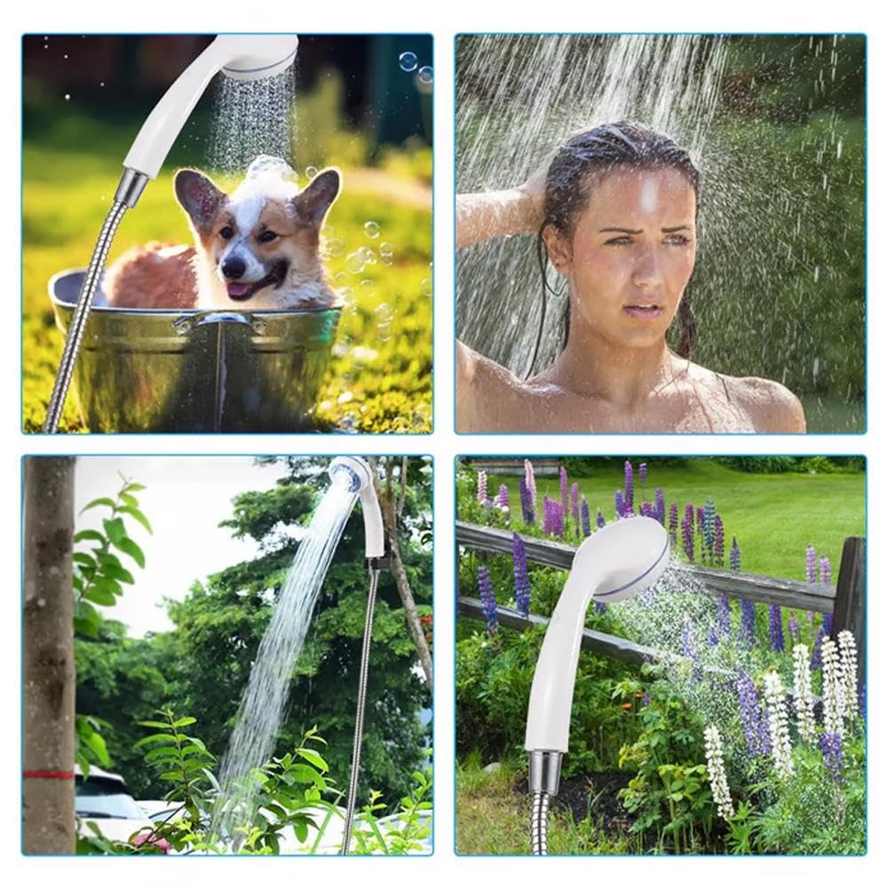 Portable Outdoor Camp Shower Camping Shower Pump Rechargeable Portable Shower Head For Camping Beach Swimming Hiking Travel (Orange,Classic - View #8