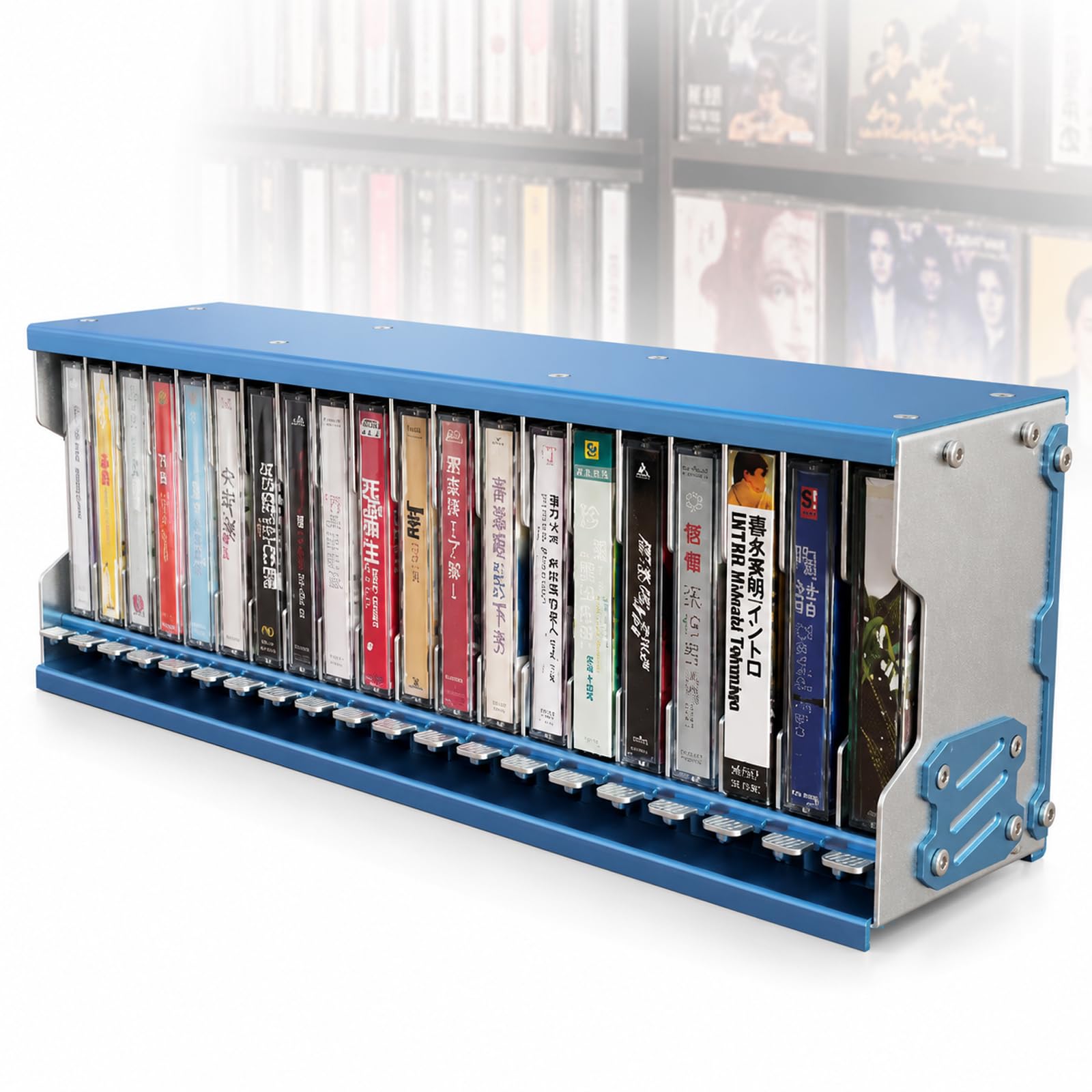 Scatola Porta Cassette In Alluminio, Con Sistema Di Espulsione A Pressione, Contiene 20 Cassette Standard, Con Schermatura Magnetica, Ideale Per Casa, Ufficio E Per La Conservazione Collezioni
