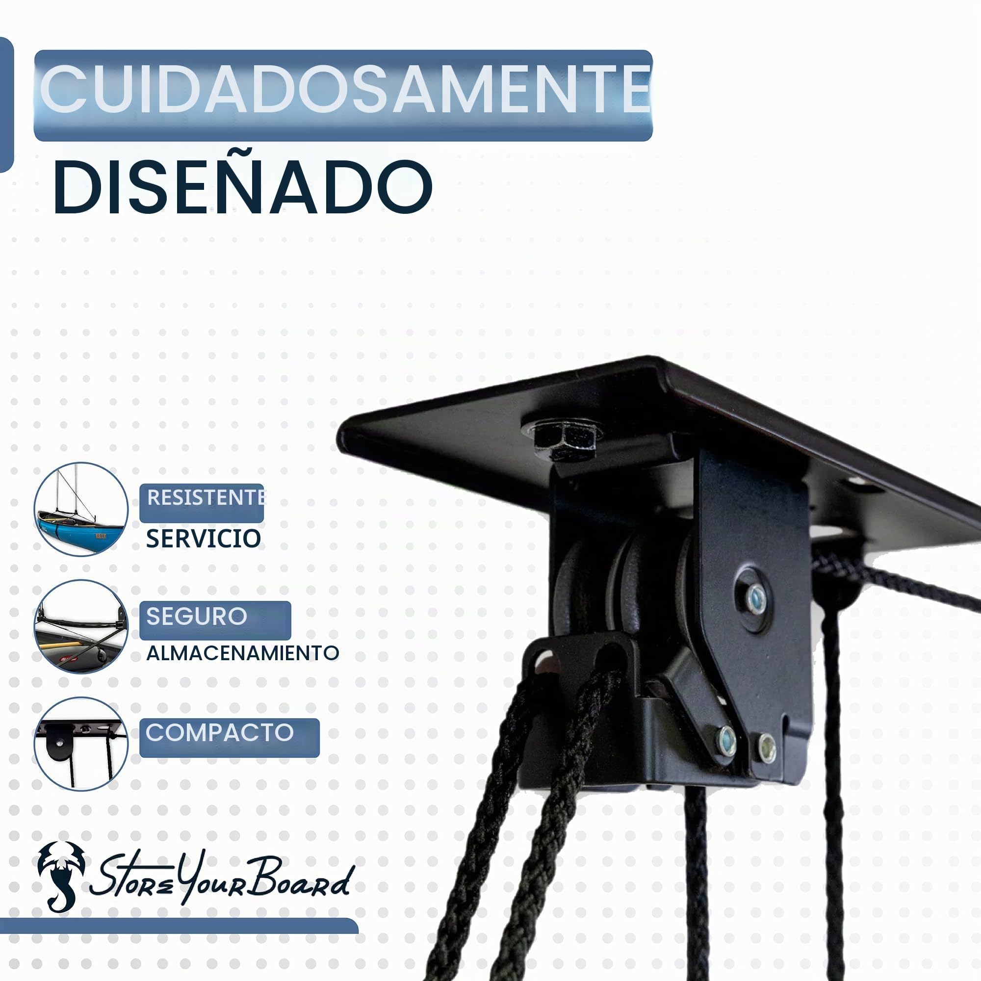 StoreYourBoard Caja de Carga para Techo, Elevador de Almacenamiento de Techo, Organizador Superior, Resistente soporta 150 Libras
