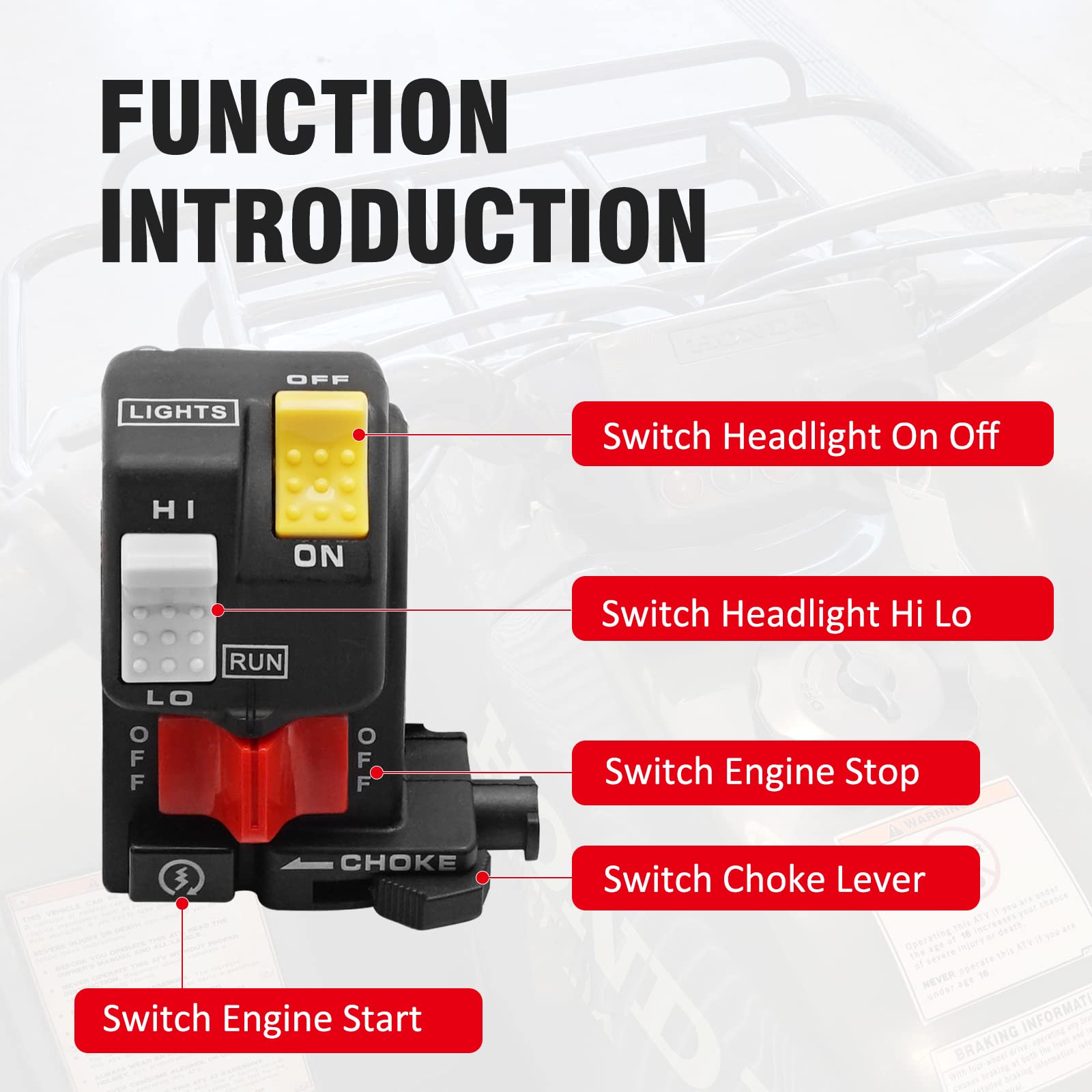 Amazon.com: Compatible with Honda FourTrax 300 TRX300 Start Stop