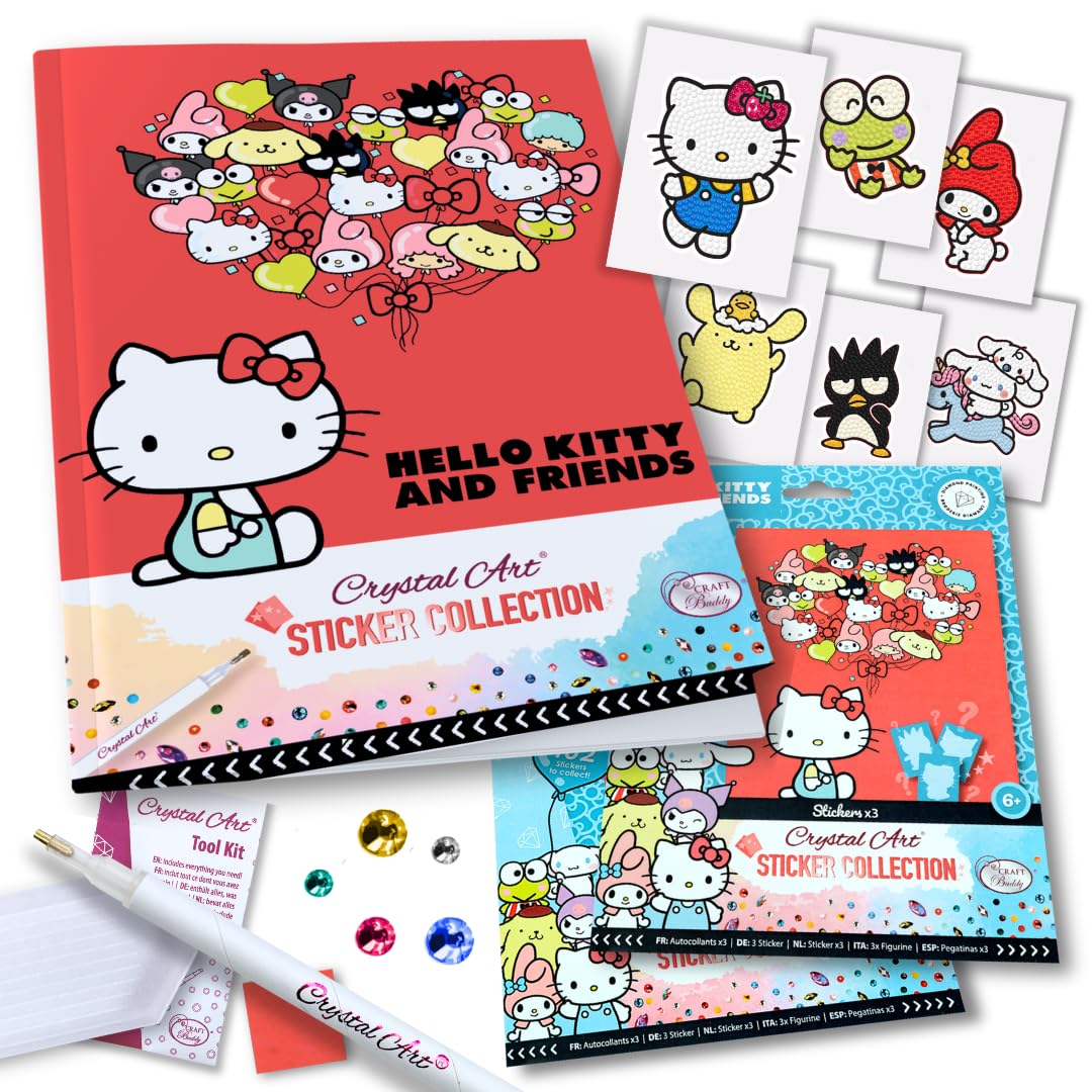 CRYSTAL ART Hello Kitty and Friends Sticker Album Starter Pack