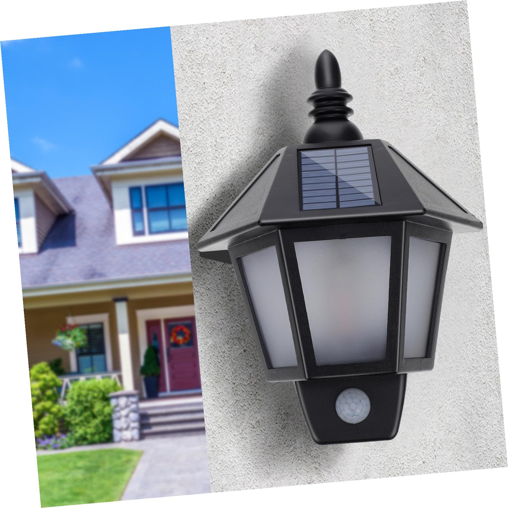 Kisangel Solar Wandleuchte Außen mit Bewegungsmelder LED Beleuchtung Warmweiß Ip55 aus Abs für Garten Terrasse Hof und Flurbeleuchtung