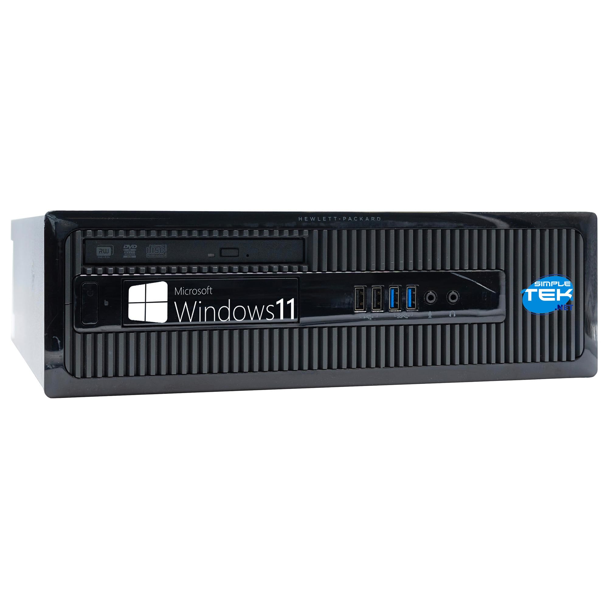 SIMPLETEK Komputer stacjonarny SFF i3, Windows 11 Pro, 16 GB RAM, 2 TB, SSD, DVD-RW, RS232 (odnowiony)