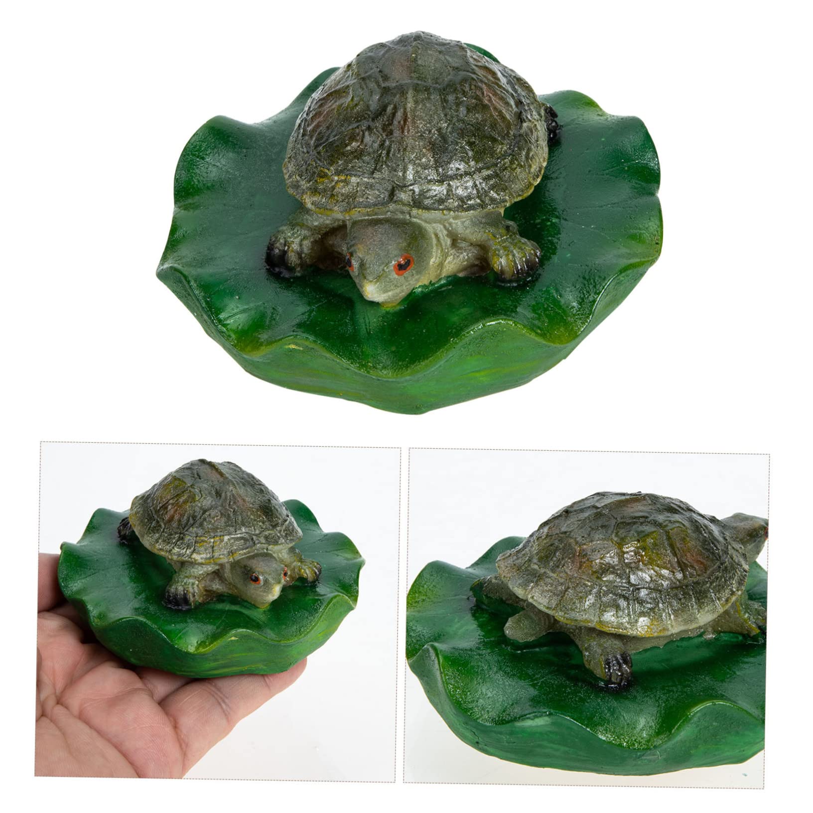 Abaodam 3 Stück Schwimmende Schildkröte Dekofigur Harz Realistische Teichdekoration für Garten und Terrasse Wetterfestes Ornament für Miniteiche und Teichlandschaften als für