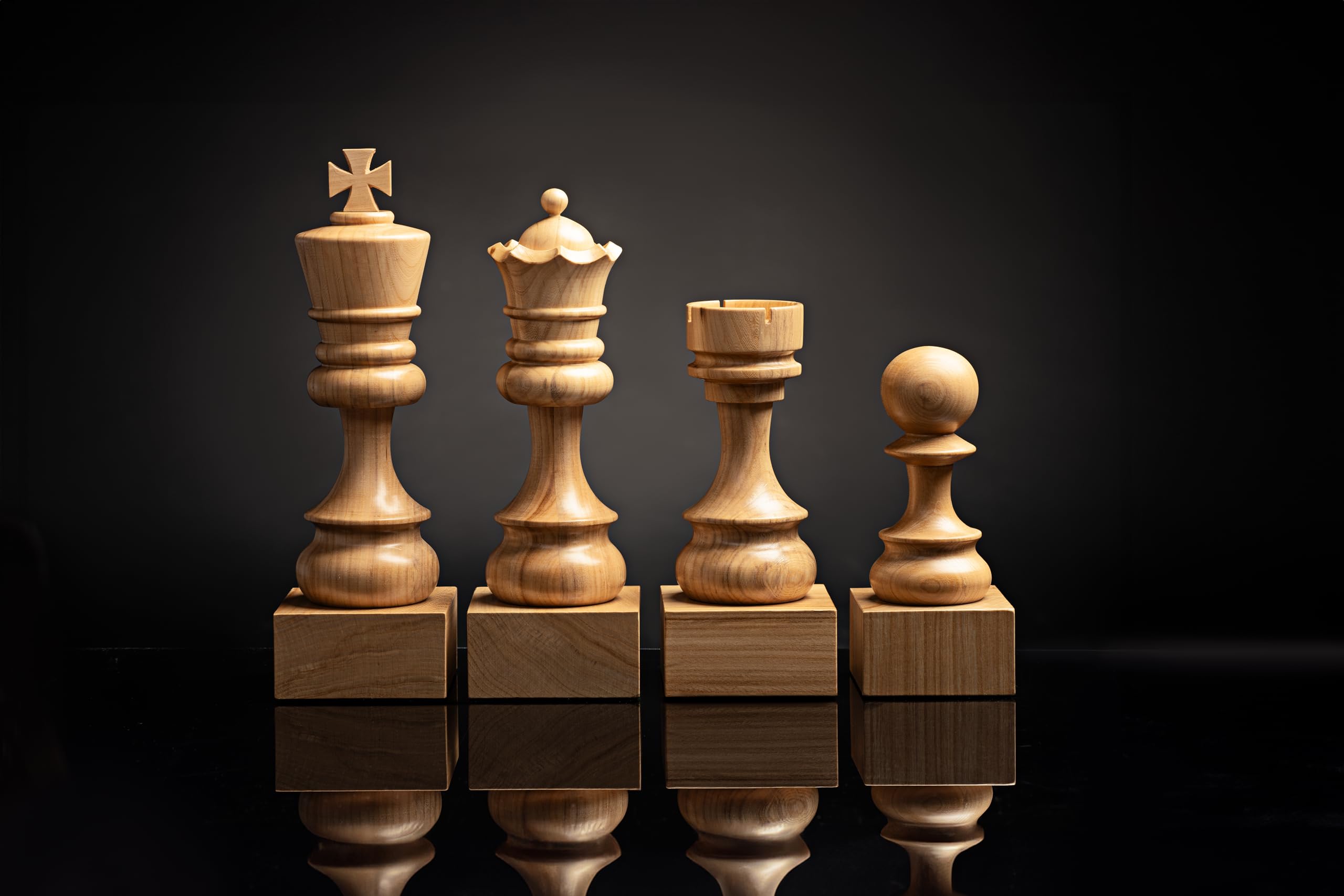 Sunrise Chess & Games - Trophée d’échecs en Bois Dame Blanche - Trophée décoratif en Bois sur Socle Stable pour Tournois et récompenses