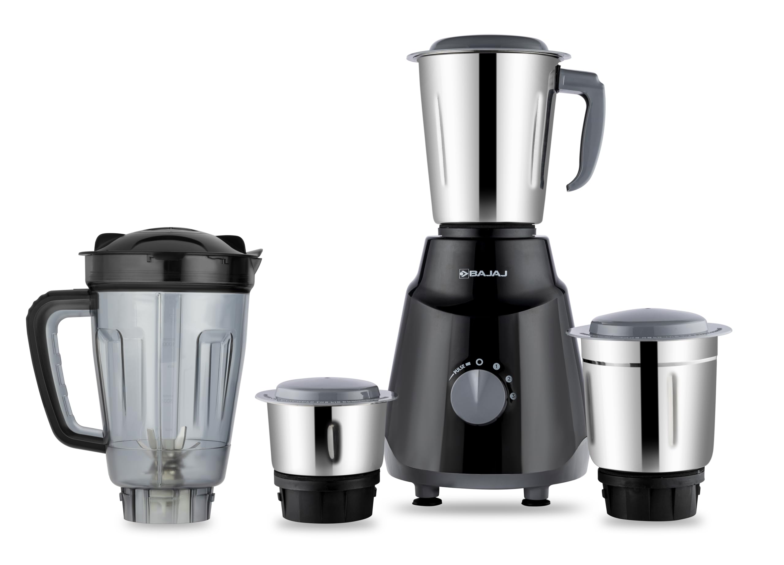 Bajaj Rex Neo 4 Jar 500W Mixer Grinder | DuraCut Blades | 2-In-1 Function Blade In Dry Jar | 2 Yrs Warranty 【Black/Grey】-image-7