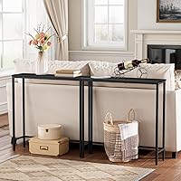 Vista 5 de HOOBRO Mesa consola estrecha, mesa de entrada pequeña de 29.5 pulgadas, mesa de sofá delgada, mesa auxiliar, mesa de exhibición, para pasillo, Negro