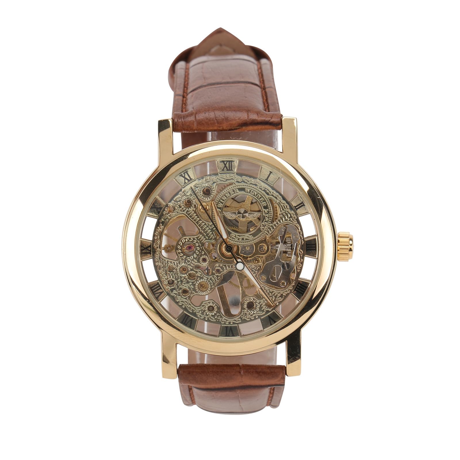 Orologio Meccanico Automatico da Uomo, Quadrante Scheletrato Rotondo