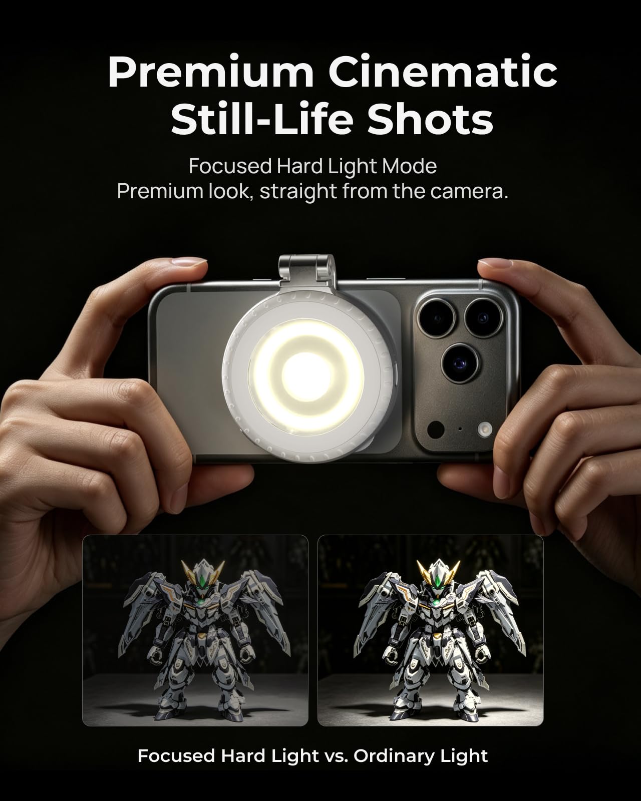 TELESIN Aura Zoom Fill Light, Luce Zoom Smartphone per Creator