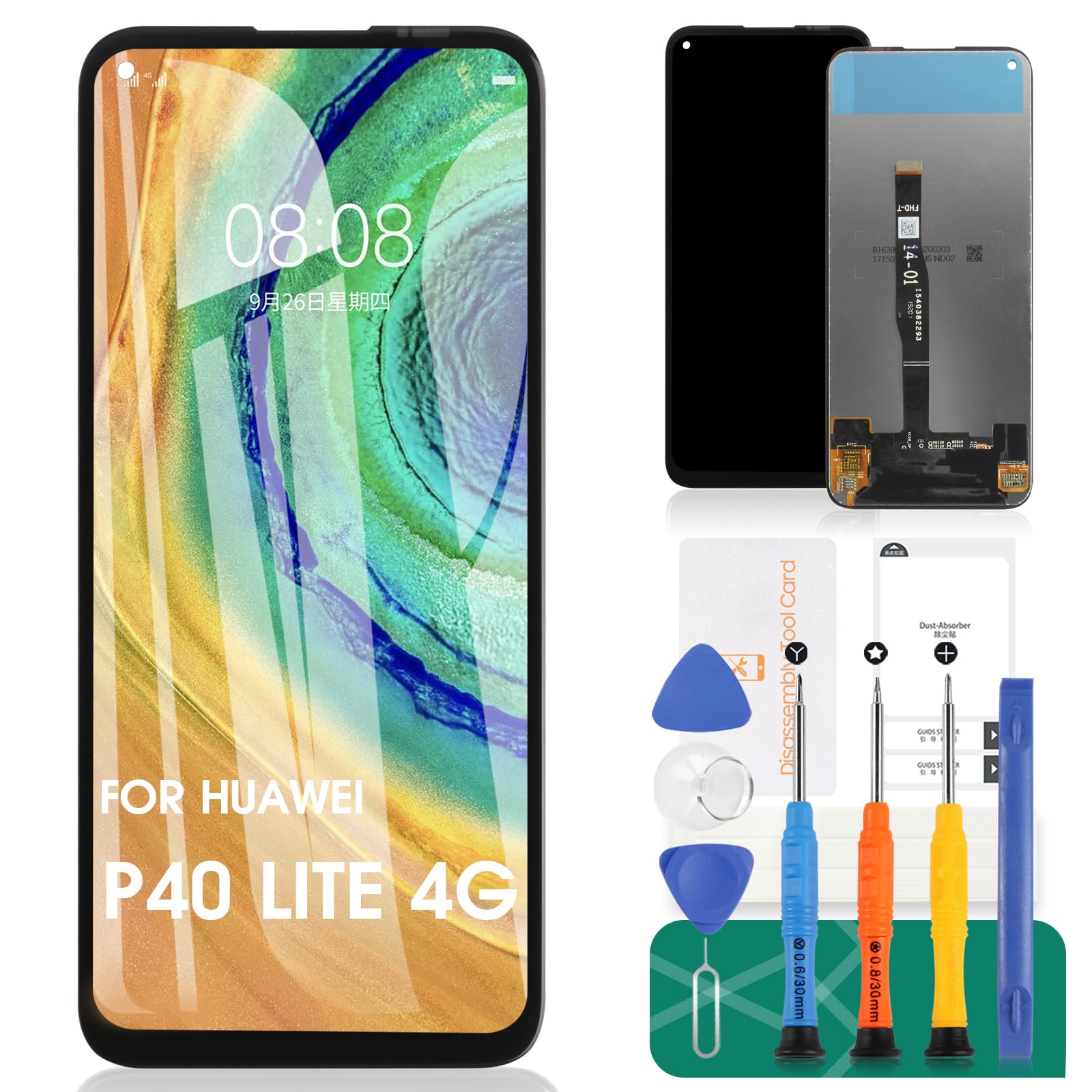 Pantalla de repuesto para Huawei P40 Lite 4G, pantalla LCD P40 Lite 4G, pantalla LCD JNY-L21A, kit de reparación JNY-L01A (no compatible con la versión 5G)
