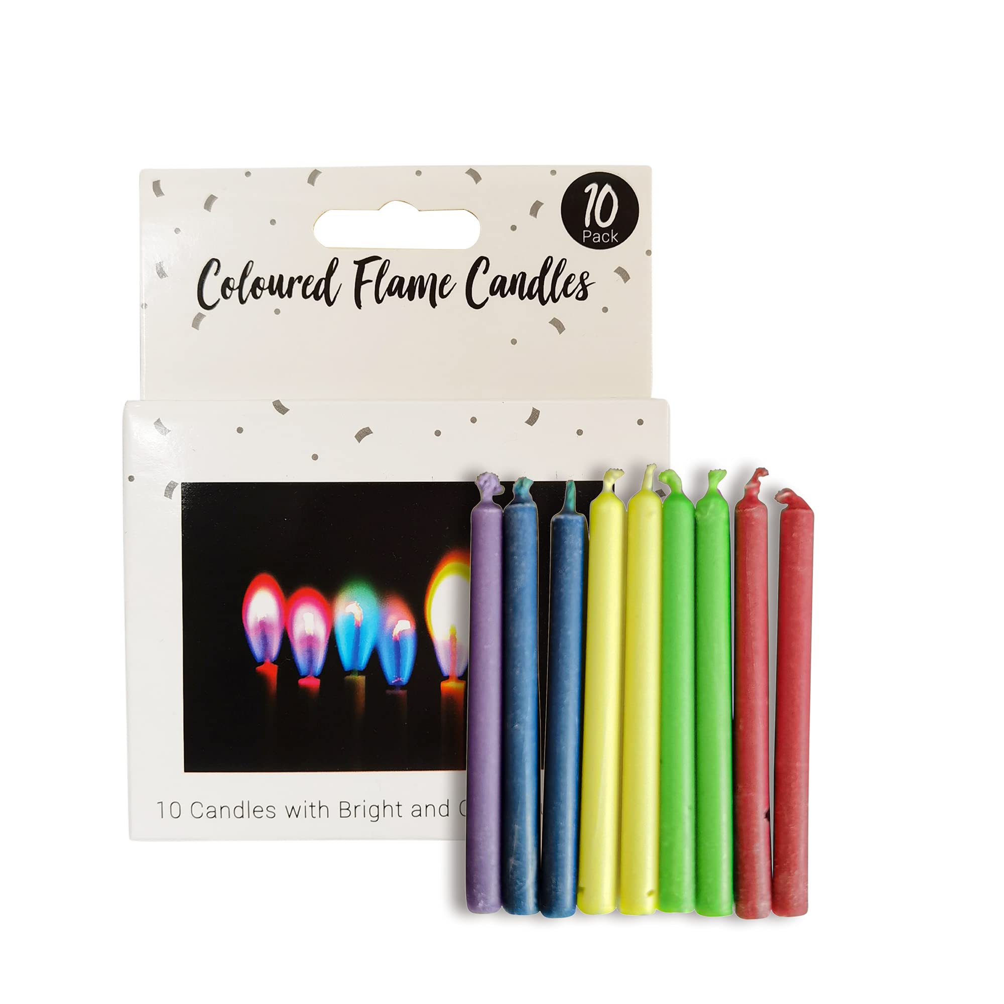 Buy 10pk Colour Flame Candles Assorted Magical Flames Birthday Candle
