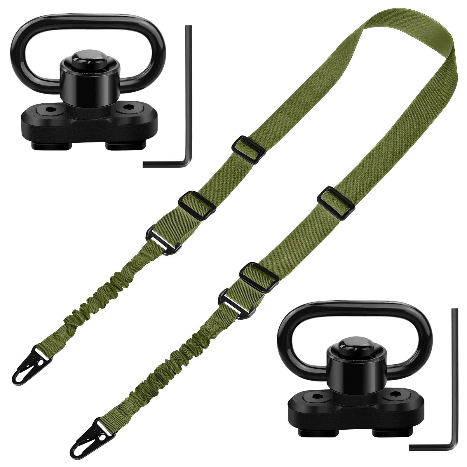 Bontok Sling Swiels Mount Set, 1.25 Inch Metal Sling Mount Attachments Set for Two Point Traditional Sling