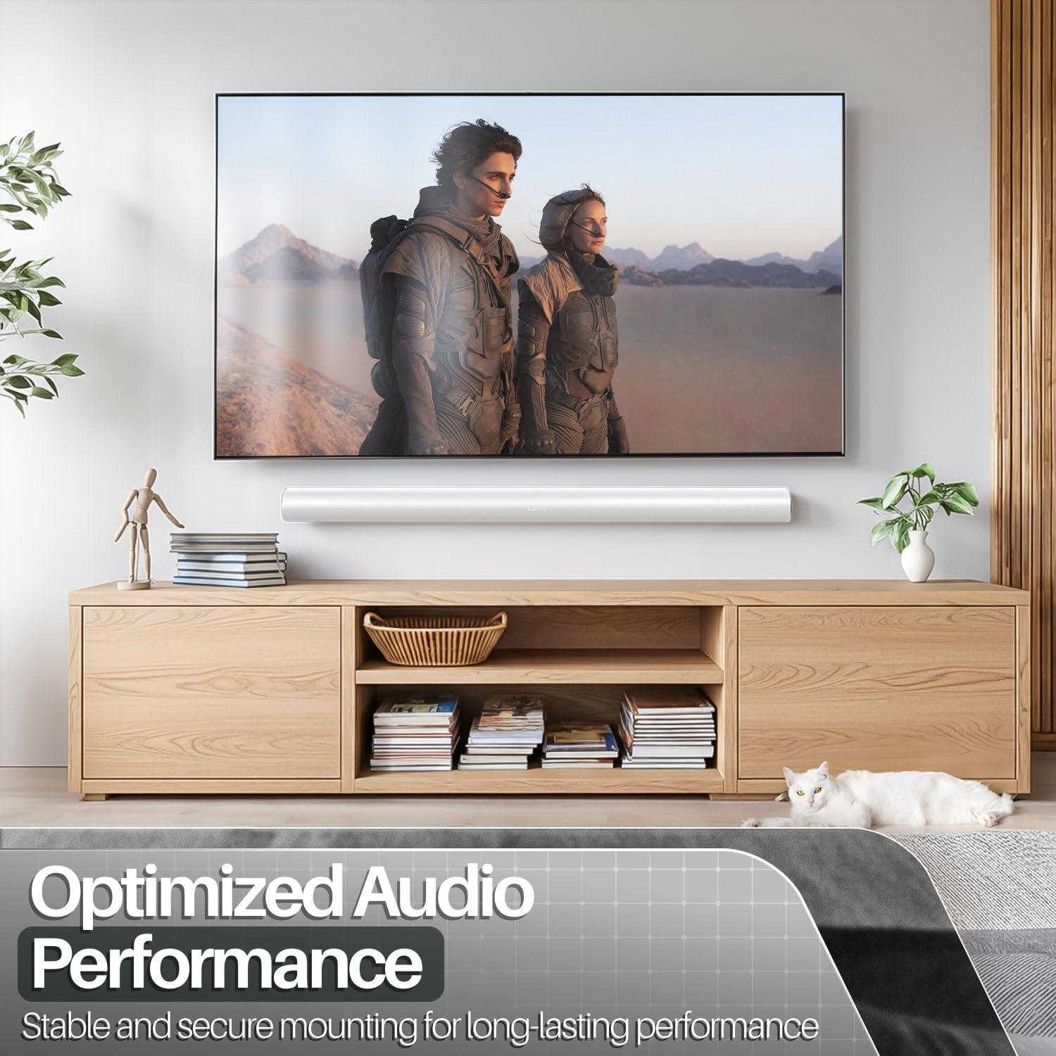 TNP Support mural compatible avec barres de son Sonos Arc et Arc Ultra Blanc