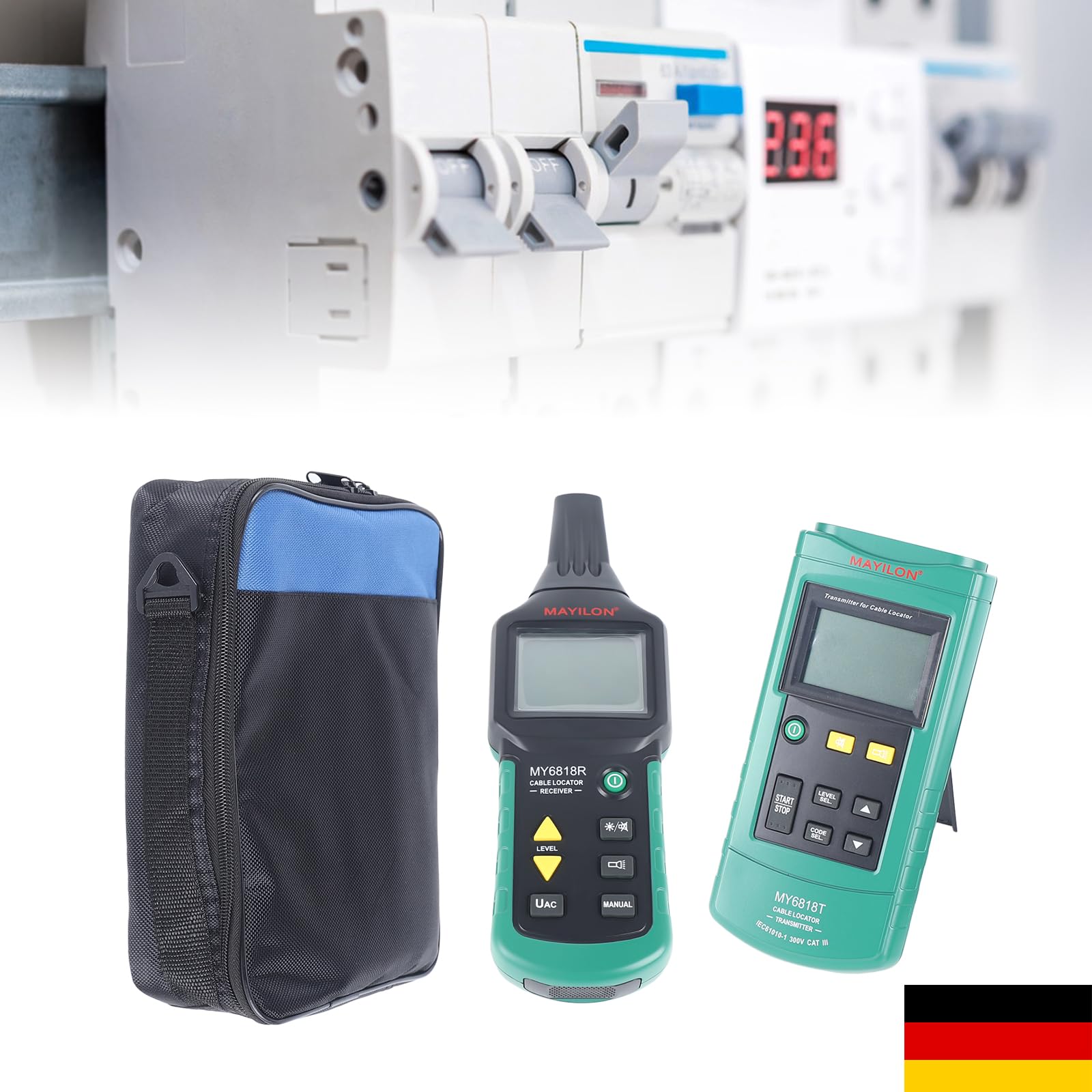 Detektor kabli, wysoka dokładność, z latarką, automatyczny tryb testowy, tester napięcia AC DC, przenośny, dla elektryków, do instalacji budowlanych, konserwacji