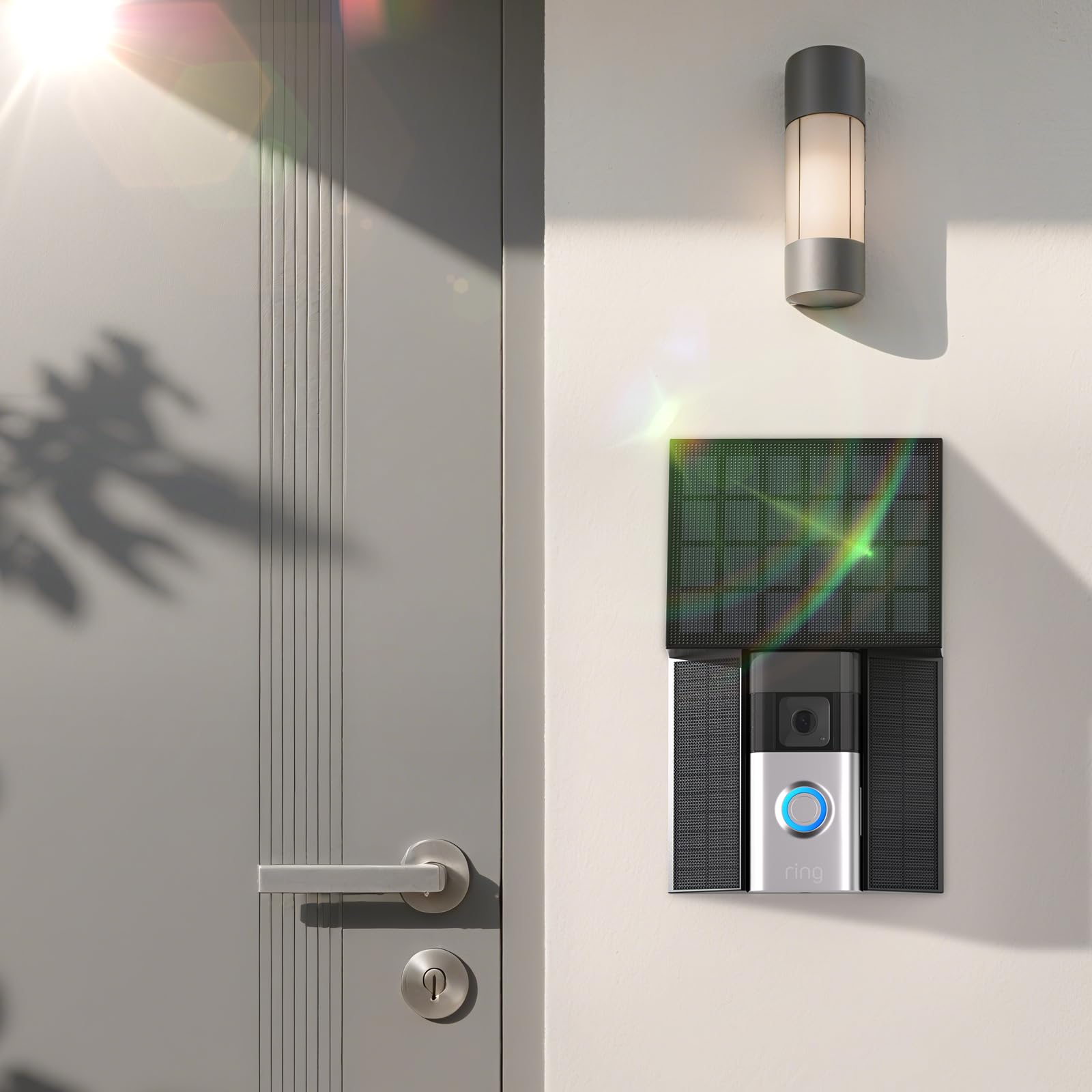 4 W Solarladegerät kompatibel mit Ring-Batterie-Türklingel USB-C wasserdicht Schwarz
