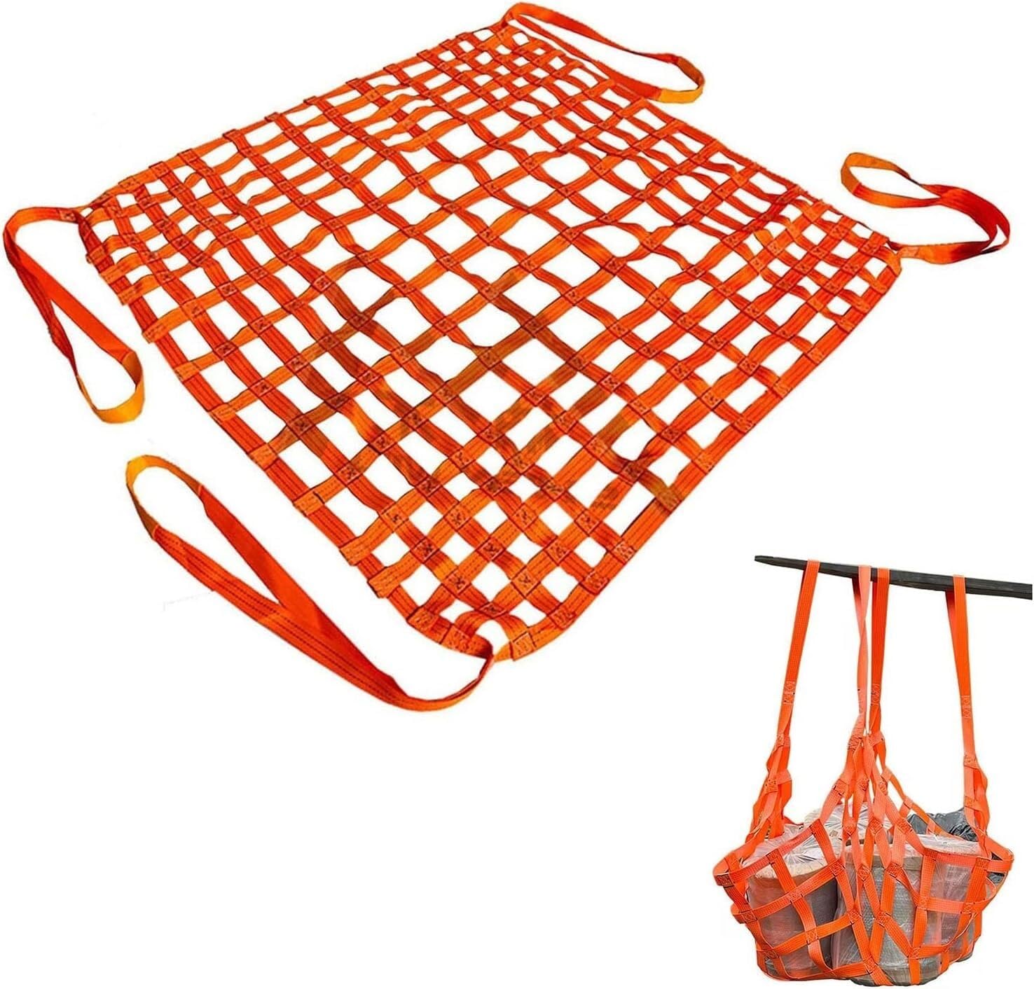 WQPMNYG Heavy Duty Cargo Lifting Net Shelf Suspension Lifting Cargo Net-Elastic Cargo Net,Heavy Duty Sling Net,Truck/Trailer/Cargo Net for Lifting and Towing Nylon Sling nets