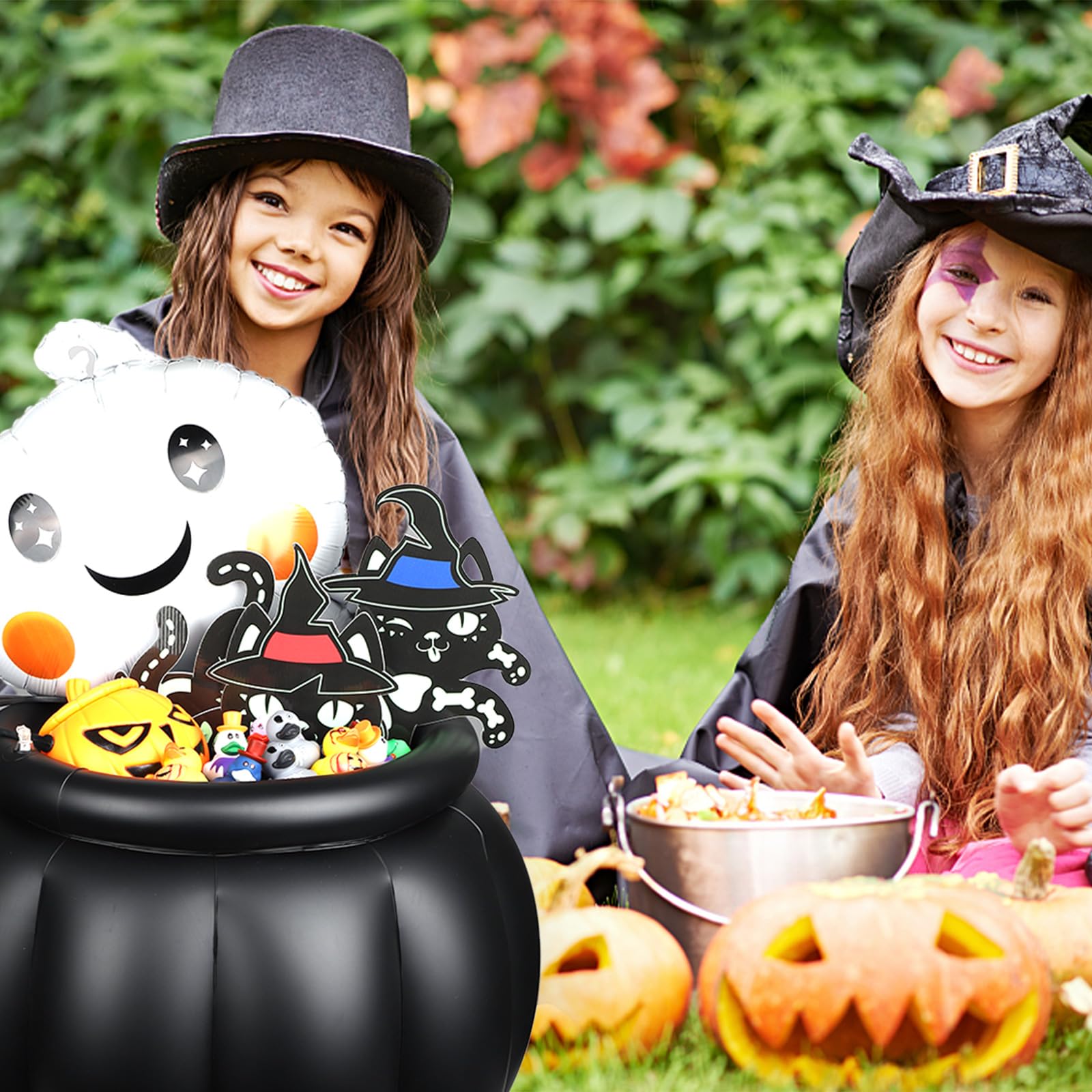 TOYMIS Cubo De Hielo Inflable, 56x41cm Caldera de Caldero de Brujas Enfriador Grande de Halloween para Bebidas Cubo de Hielo Inflable para Fiestas de Halloween Viajes