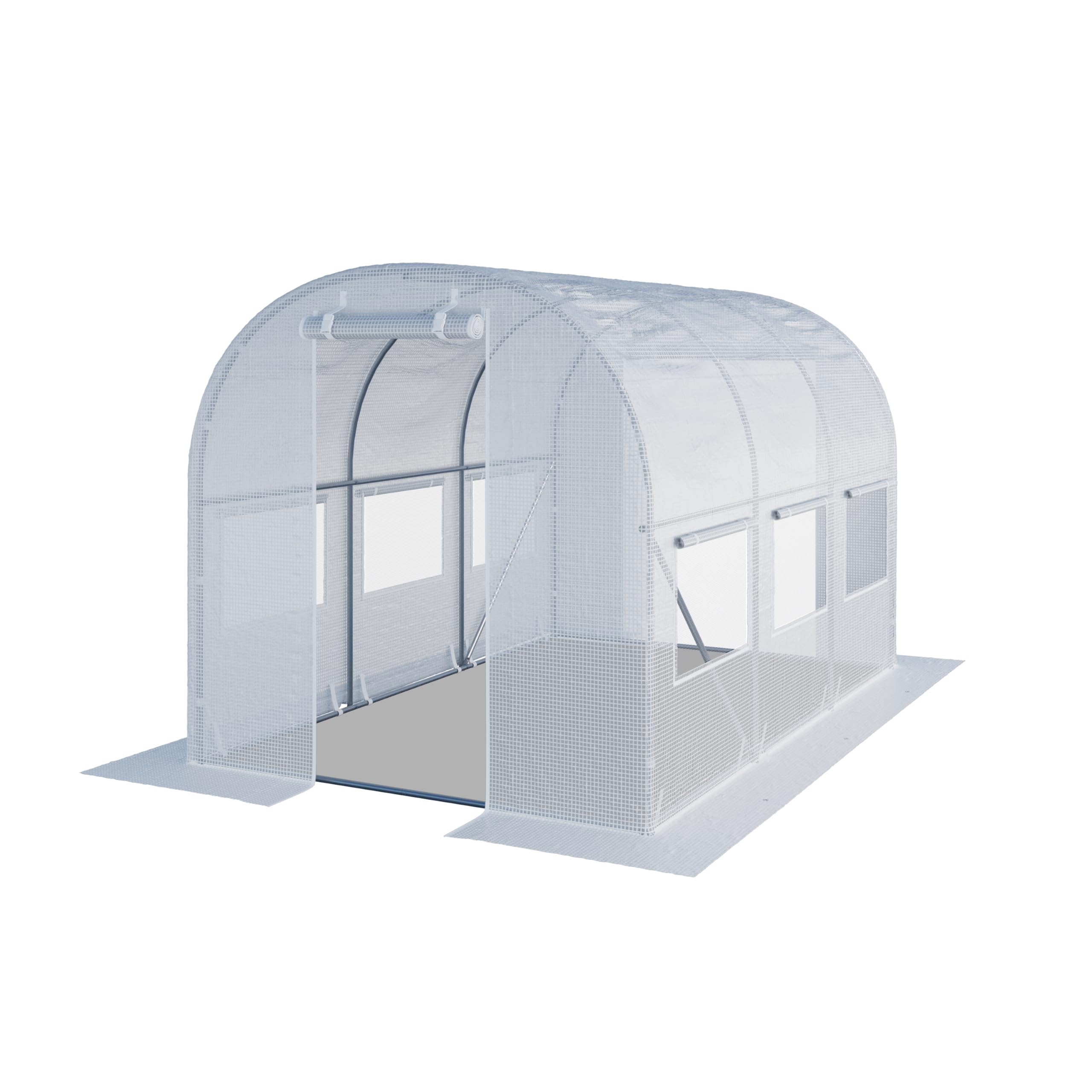 TOOLPORT Serre de Jardin Serre Tunnel Plastique Robuste 2x3m - Bâche PE 180g/m² Blanc Transparent