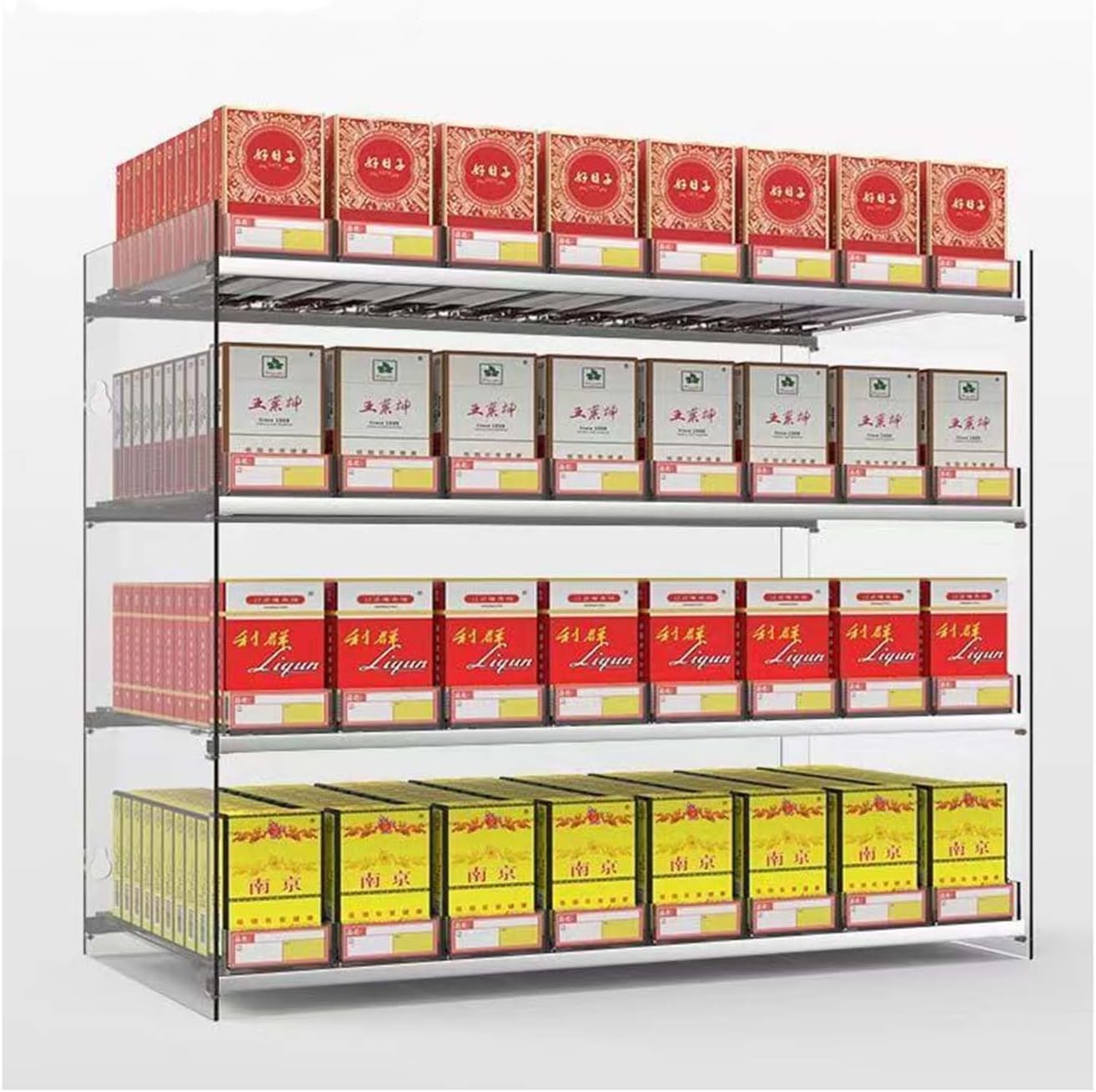 Auto Cigarette Pusher Cigarette Display Holder Rectangular Cigarette Case Holder Waterproof/easy To Install For Convenience Stores, Automatic Cigarette Pusher ( Color : Clear , Size : 91.5x28.4x84cm )