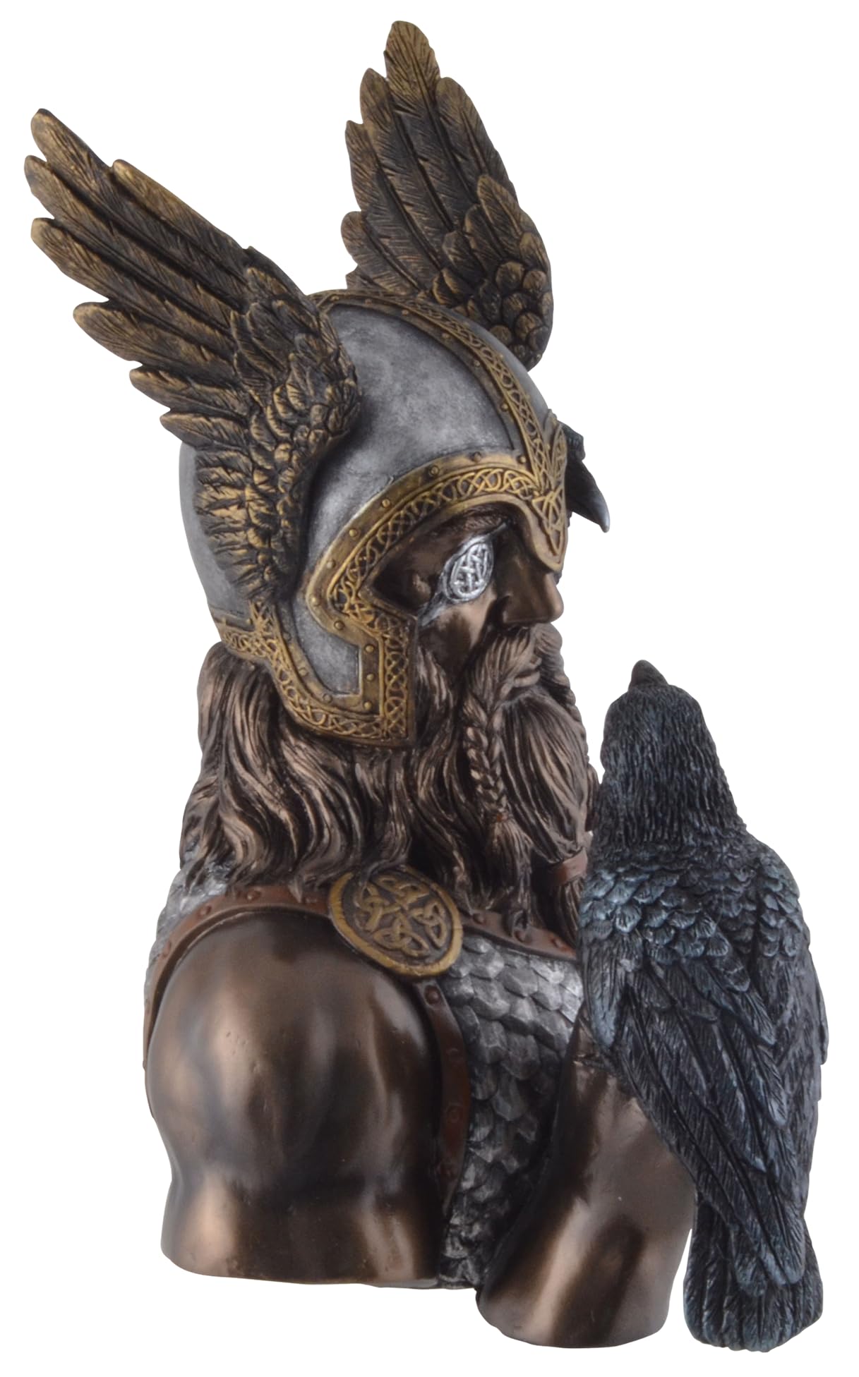 VOGLER Joh. Vogler GmbH Buste Odin avec corbeaux Hugin et Munin, peint à la main