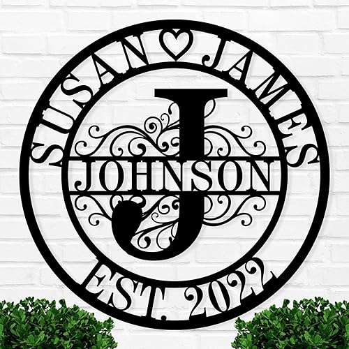 Miniatura 10 de Placa de arte de metal de palmera personalizada | Letrero de monograma de playa | Decoración de pared con nombre de familia Diseño 6,Color 13,Diseño