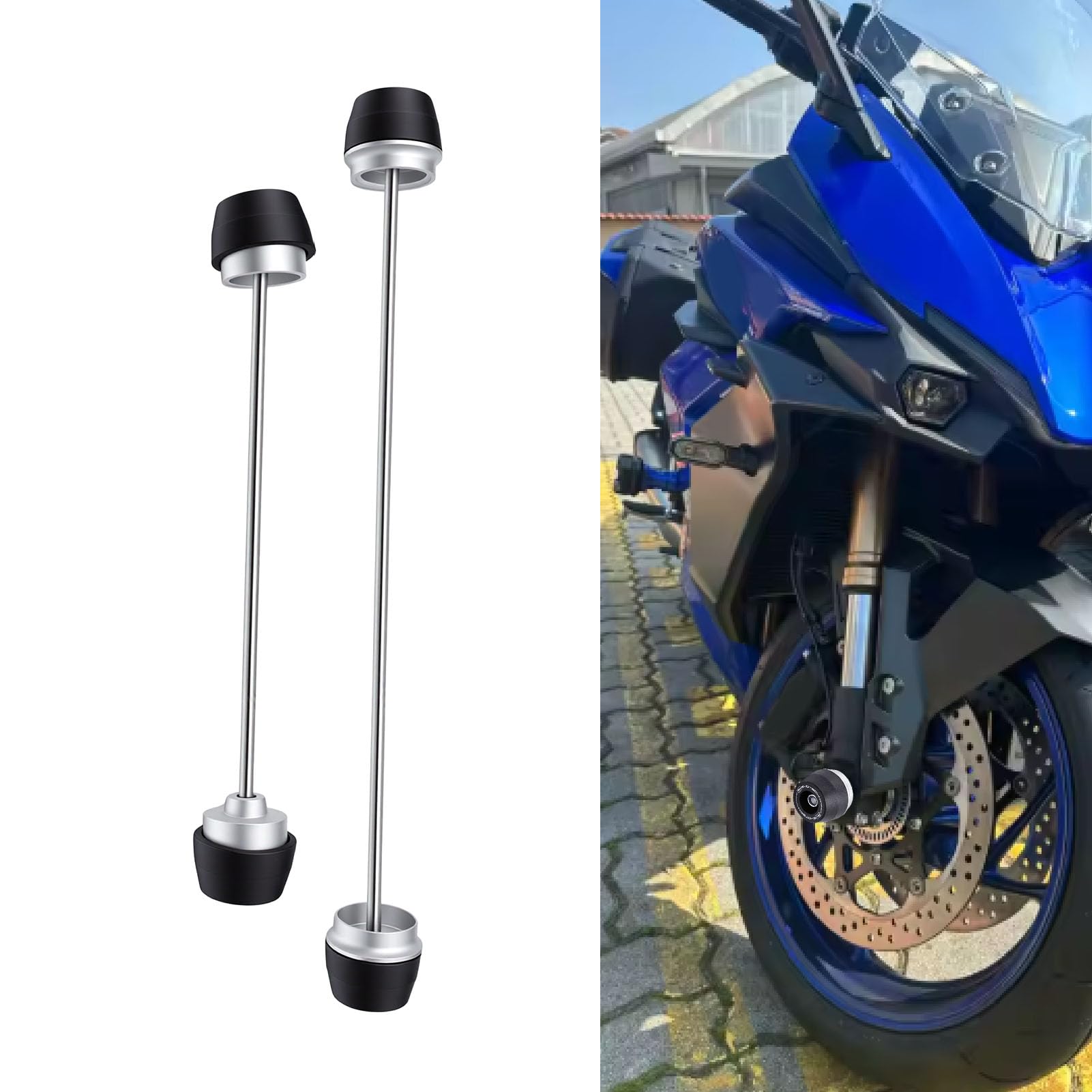 KIMISS Achsschützer Vorn Hinten, Radschutz Slider Satz for Motorrad