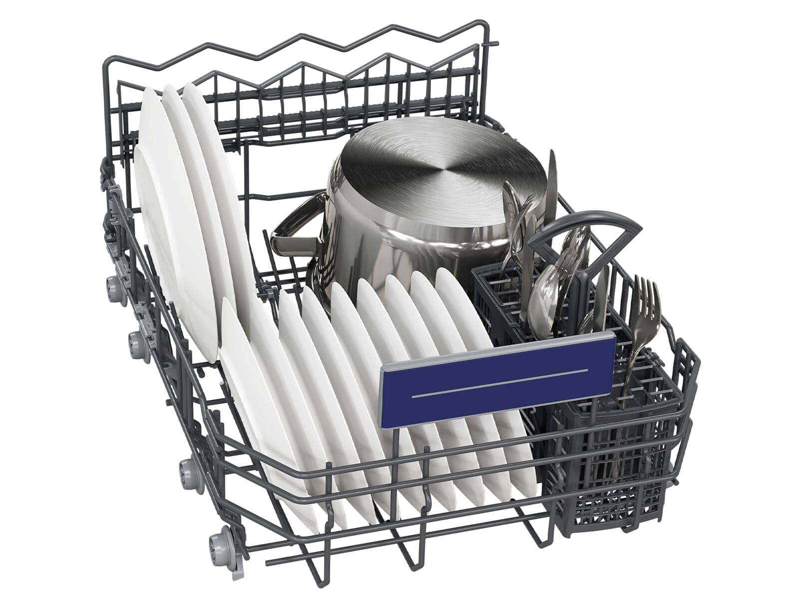 Siemens SR53HS74KE, iQ300, inteligentna, częściowo zintegrowana zmywarka, 45 cm, program Eco 50°C, varioSpeed Plus, kosz górny z regulacją wysokości, rackmatik, zabezpieczenie przed dziećmi