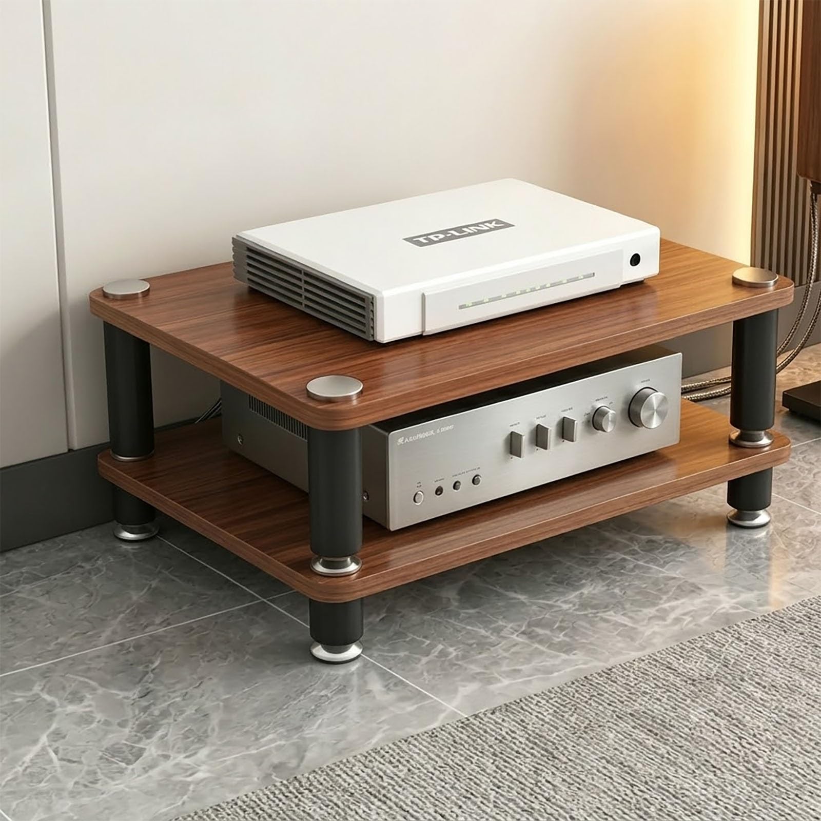 Support platine vinyle anti-vibration en métal MDF pour éliminer les sauts de son
