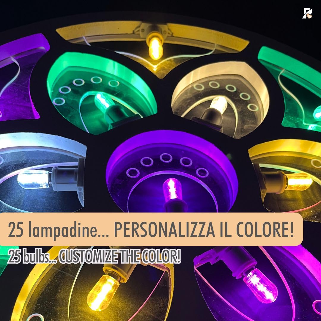 Luminaria Salentina d’Arredo, Lampadine Decorative Led da Parete, Luci Insegna Esterno Interno Lampada, 100% Made in Italy (Beddrha Carusa)