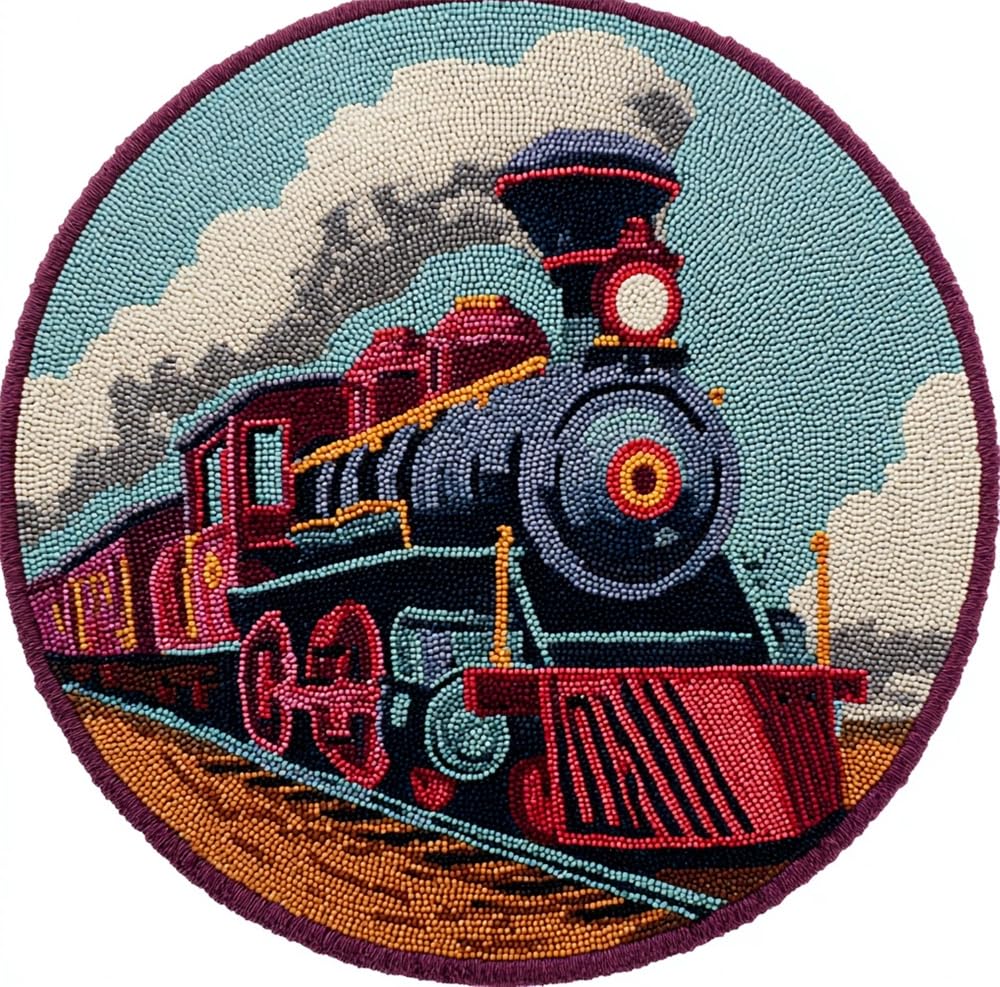 kitphoenix Rug Making Craft Kit Vintage Steam Train