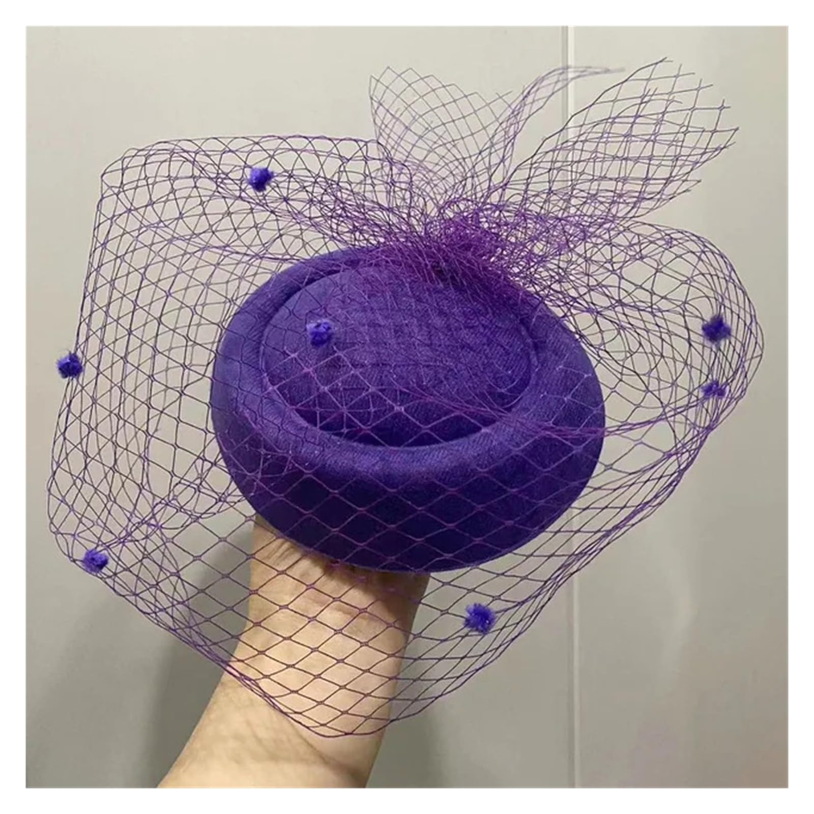 UALXPAO Wedding Hats Fascinate Hat Women Wedding Hair Accessories Dinner Party Headdress for Tea Party,Weddings(PURPLE)