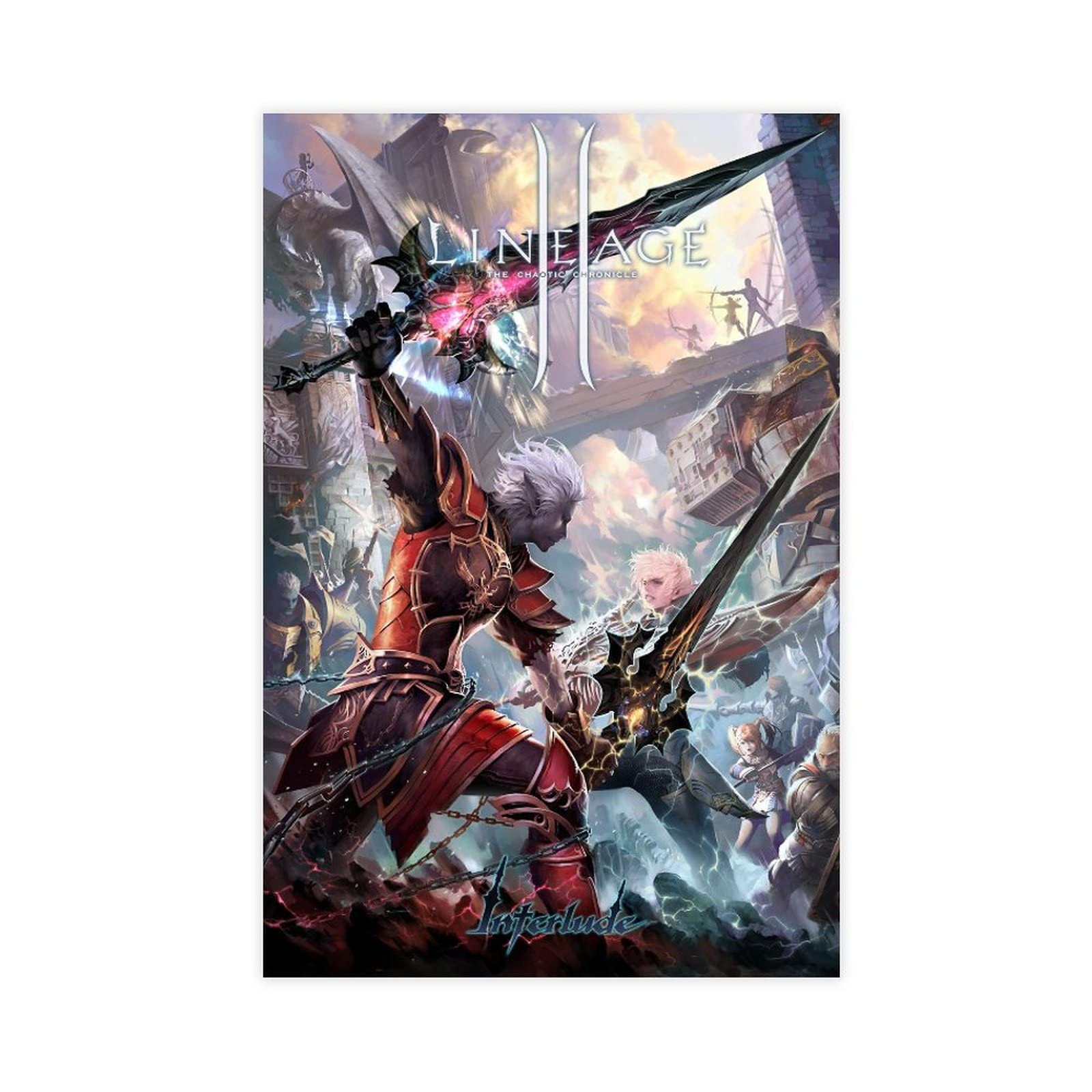 RIELLI Lineage 2 Game 2 Canvas Poster Bedroom Decor Sports Landscape Office Room Decor Gift Unframe: 24x36inch(60x90cm)