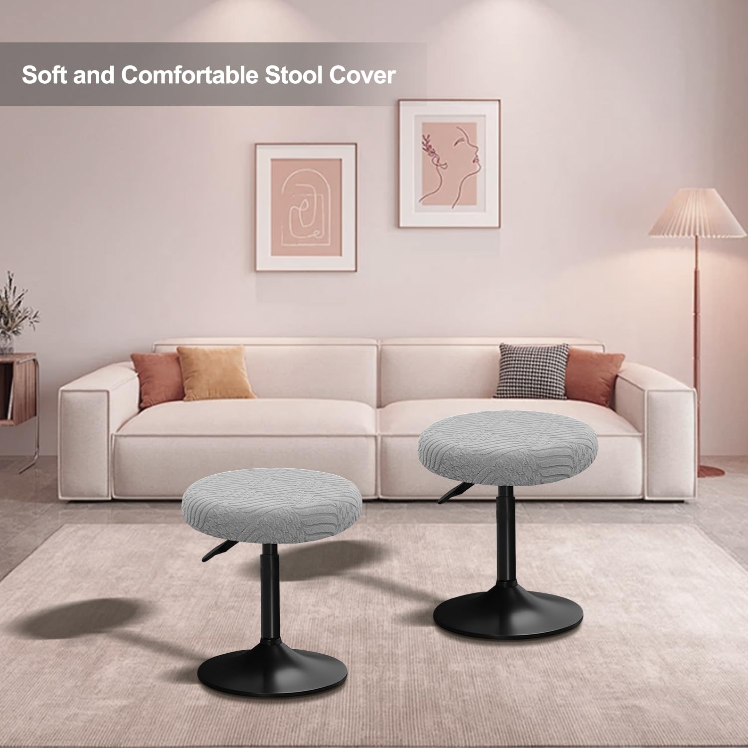 YINGAYOU Tabouret Couvre Rond 12-16 /30-40cm Avec Jacquard Bar