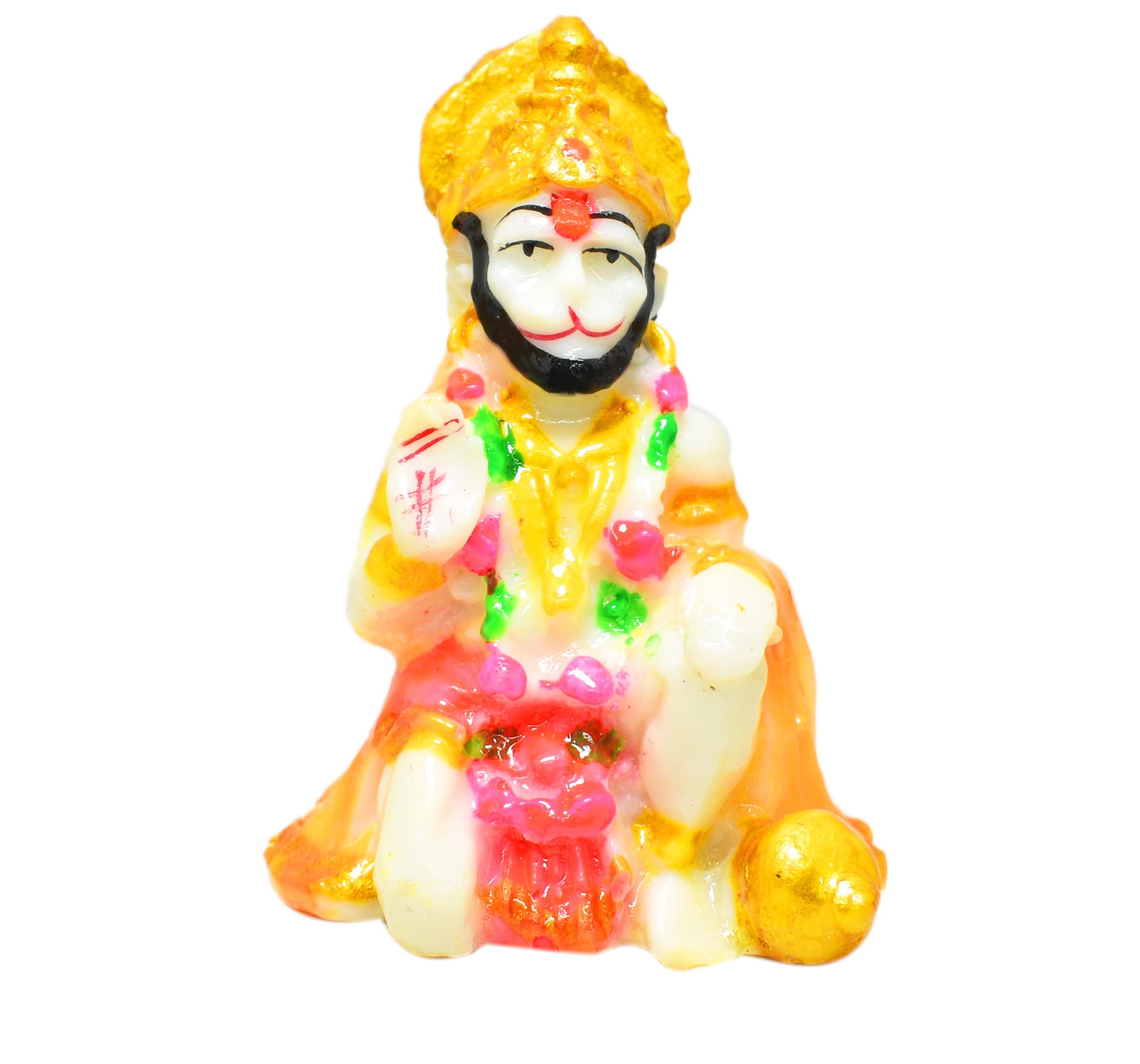 GenericAshirwaad Hanuman Idol in Marble Material, Suitable for car Dashboard, Home Temple puja, Home Decor or for Gifting