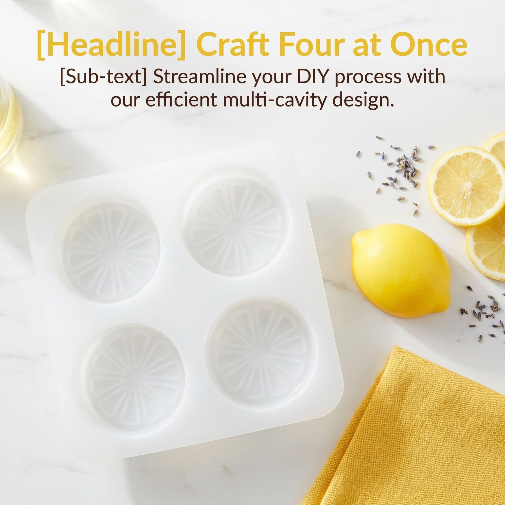 Lurrose Molde de silicona con forma de limón de 3 piezas: Bandeja para hornear con forma de fruta de 4 cavidades - Moldes para hornear para chocolate, dulces, adornos para cupcakes, herramienta de