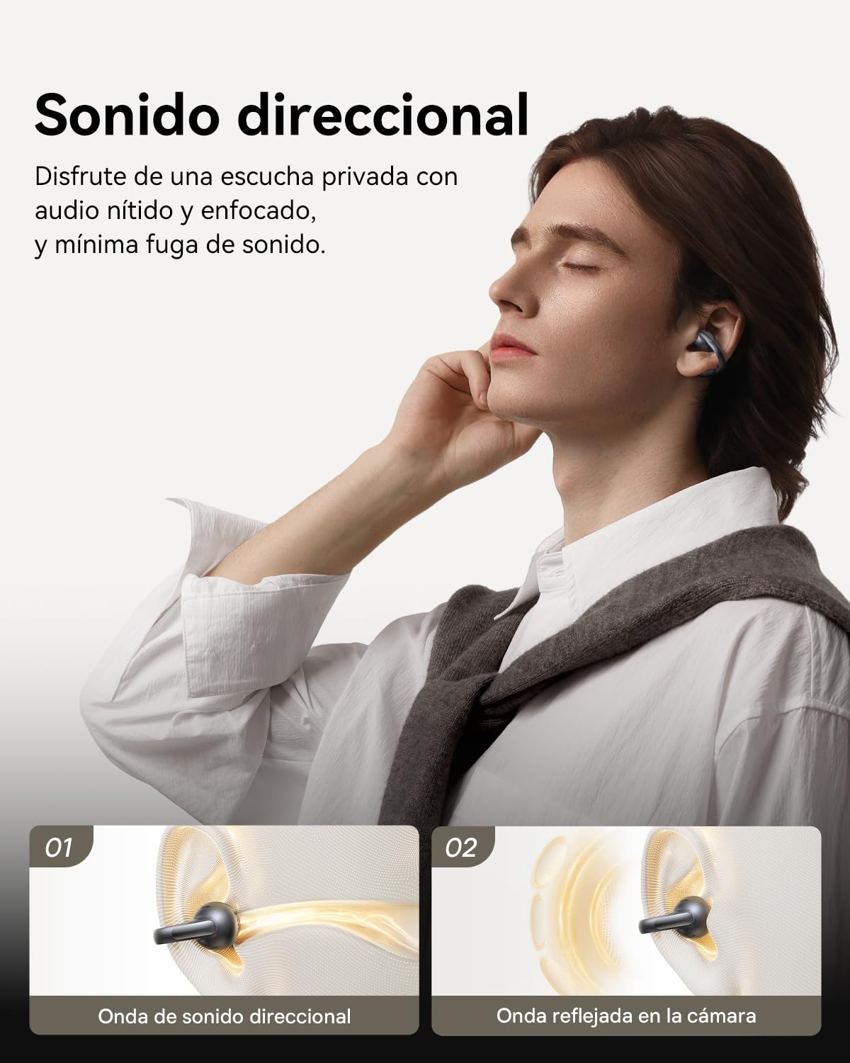 Baseus MC1 Pro Auriculares de oído Abierto, Clip para oídos | Sonido Impresionante, amplificación de Graves adaptativa, Bluetooth 6.0, IP67, 40H de batería
