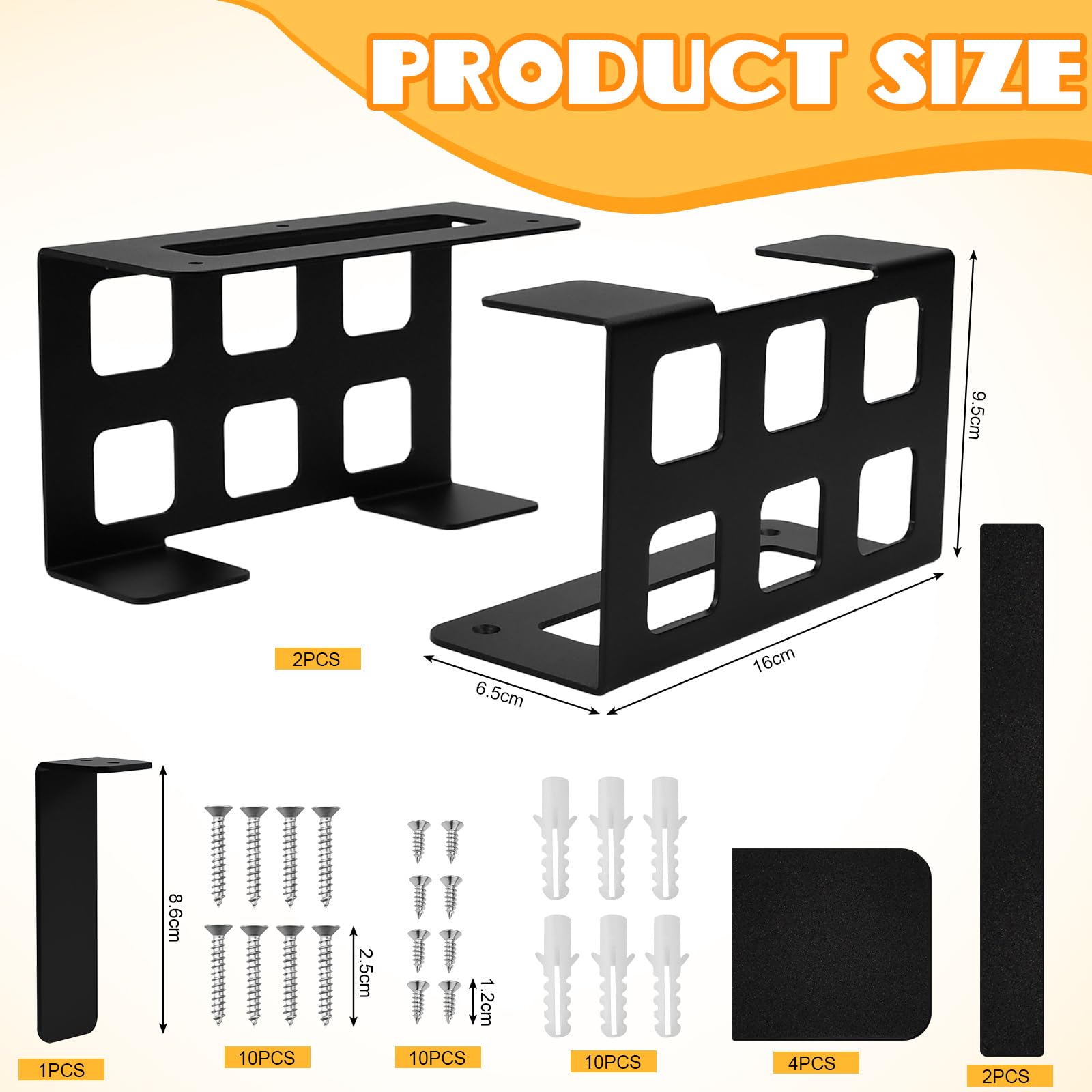 Supporti Sotto Scrivania per Router, Set di Supporti per Mini PC, Supporto da Soffitto per Proiettore, Compatibili con Xbox Series S e PS5 Pro, TV Box, per Dispositivi Spessore Inferiore 9 cm