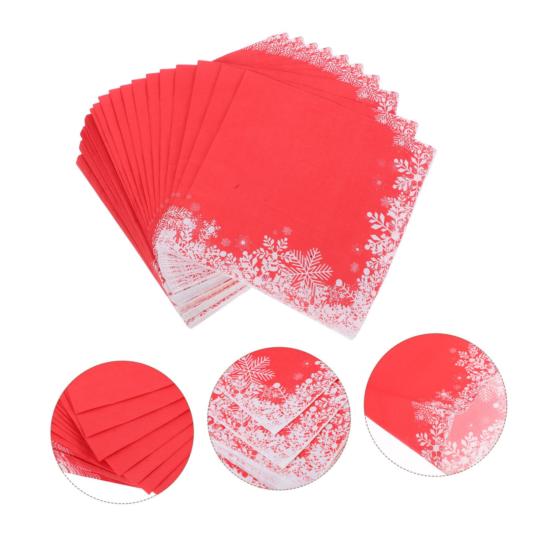100 piezas Servilletas Desechables de Papel con de Rojos y para Fiesta Navideña Absorbentes y Decorativas para Mesa de de Invierno