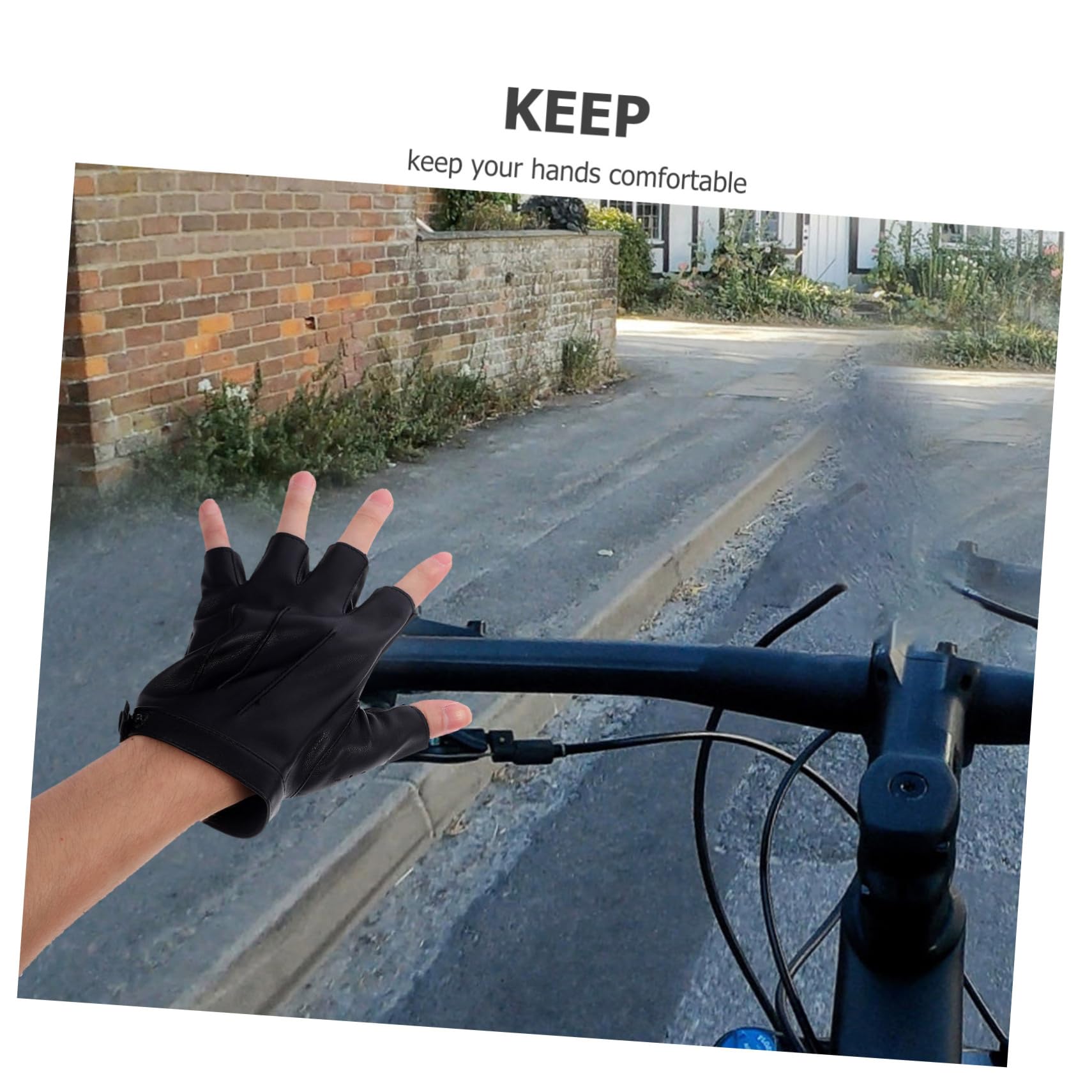 BESPORTBLE Guanti mezze dita in pelle senza dita gilet da ciclismo termiche cavalcare guantini palestra guanti sport coprimani sportivi guanti da pesca protettivi pelle sintetica Black