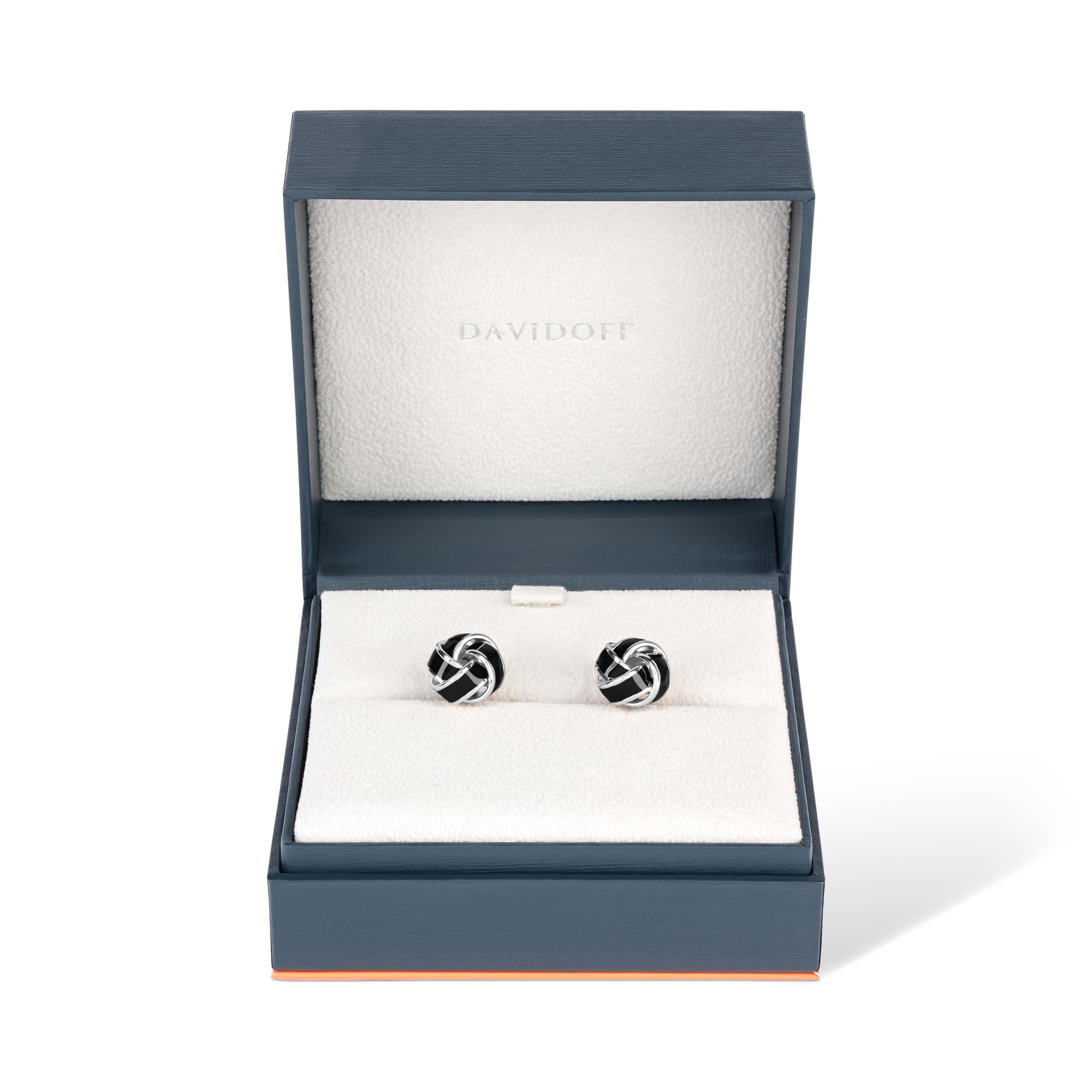 DAVIDOFF ESSENTIALS Cufflinks - Gemelos de plata redondos para hombre con forma entrelazada - gemelos para camisas de latón – accesorios de hombre para bodas y eventos