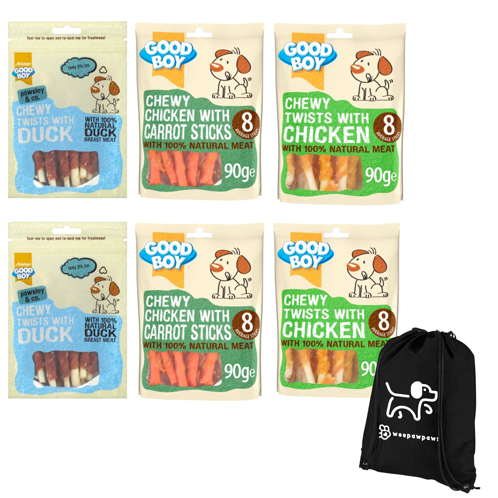 Buy Good Boy Dog Treats Bundle Chewy Twists With Chicken 90g Chewy