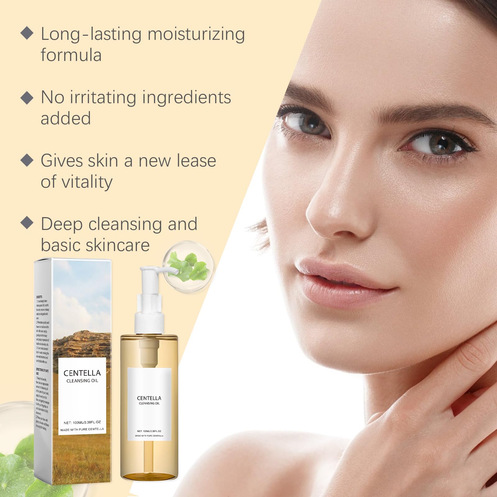 Centella Limpiador de aceite ligero para rostro, desmaquillante f – Aceite de limpieza facial ligero con extracto de Centella y Vit – Limpiador suave de aceite a leche, desmaquillante (8 botellas)