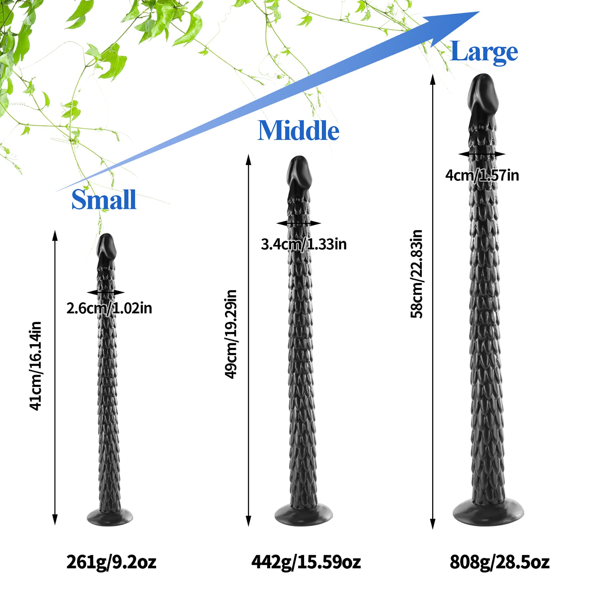 snake anal plug New Hosed 19 Inch Beaded TPR Dildo Long Anal Snake Butt Plug With Suction  Cup main image 1
