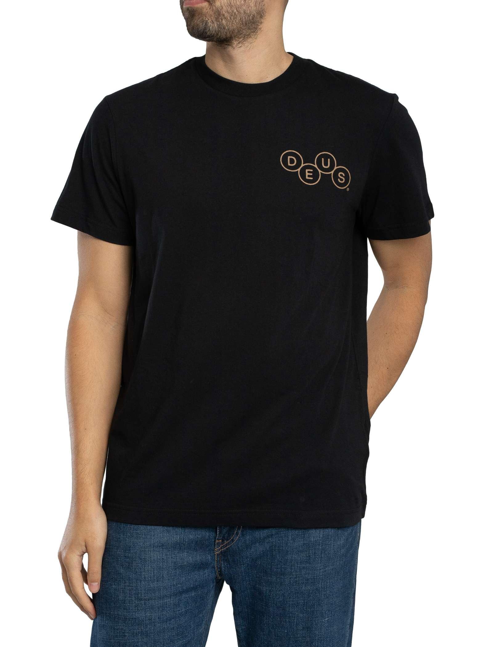 Deus Ex Machina Men's Mechanism Back Graphic T-Shirt, Black, L
