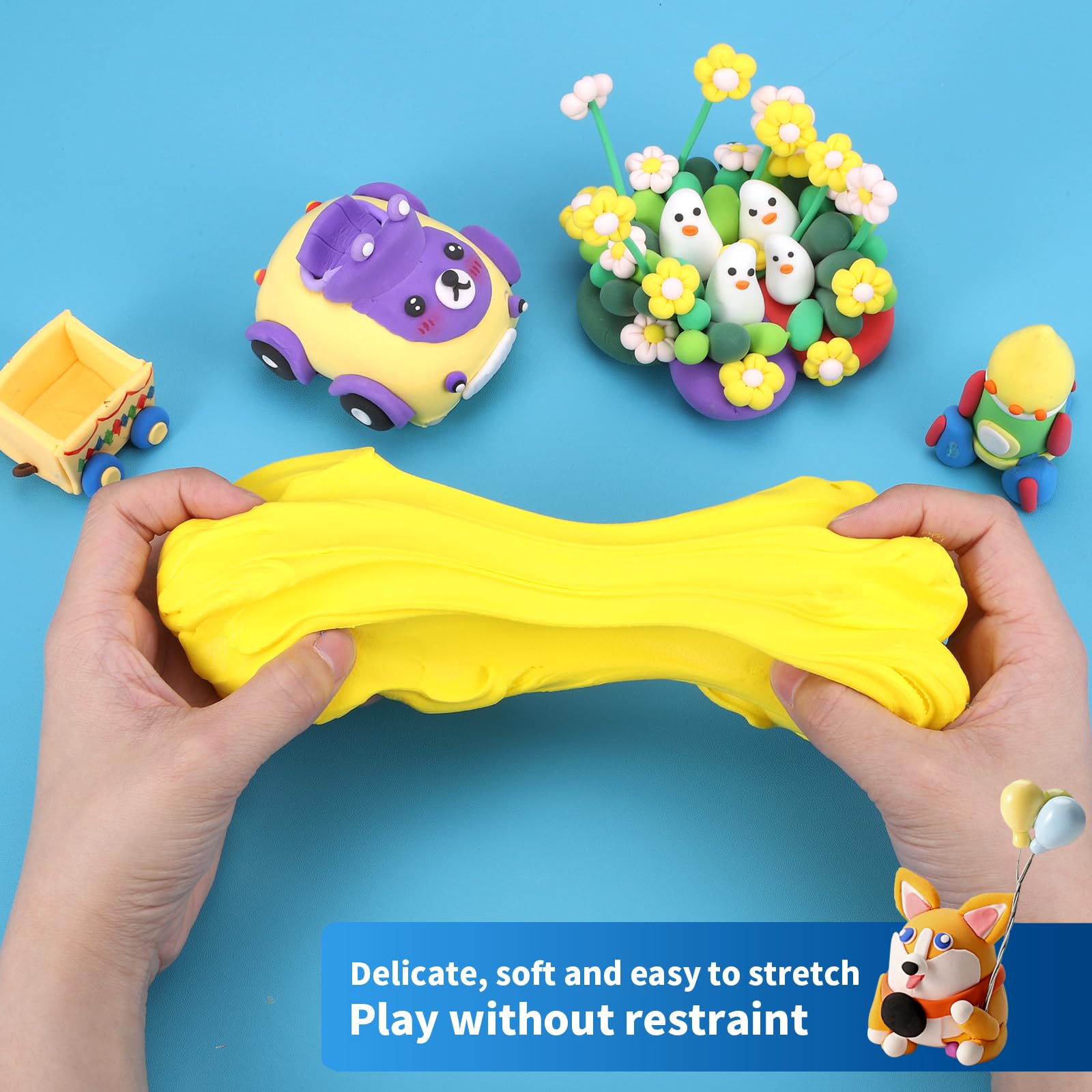 iFergoo Air Dry Clay, Ultra Light Modeling Clay, Magic Clay DIY Creative Modeling Dough - Image 2